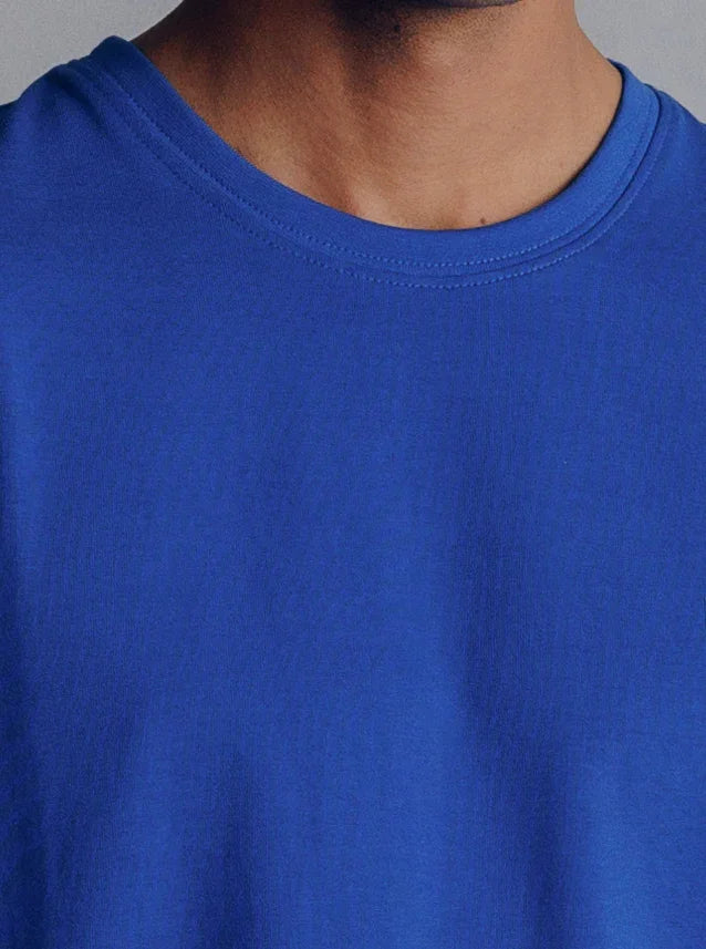 Elba Drop Shoulder T-Shirt in Azure