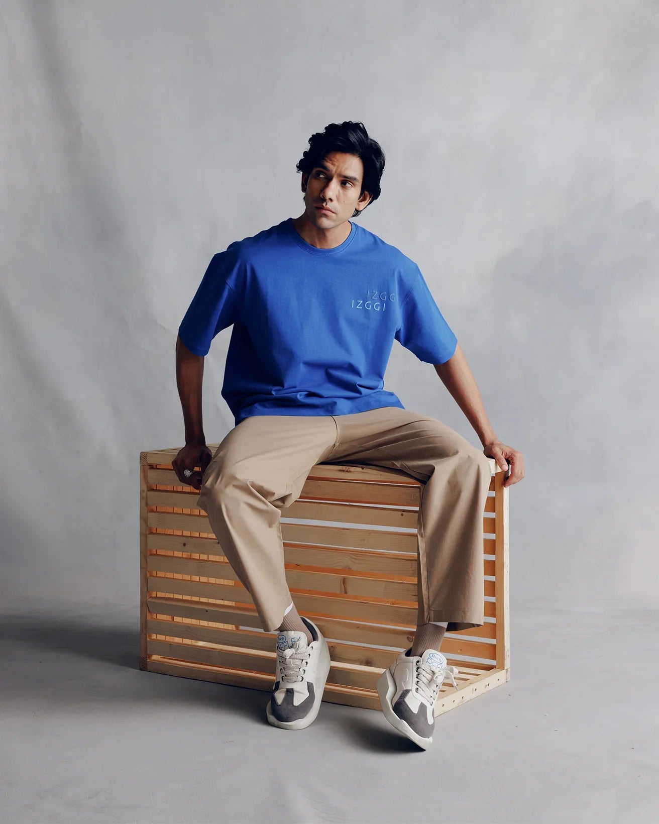 Elba Drop Shoulder T-Shirt in Azure