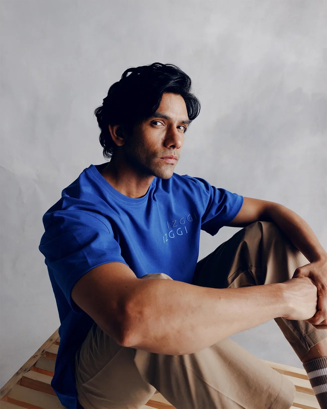 Elba Drop Shoulder T-Shirt in Azure