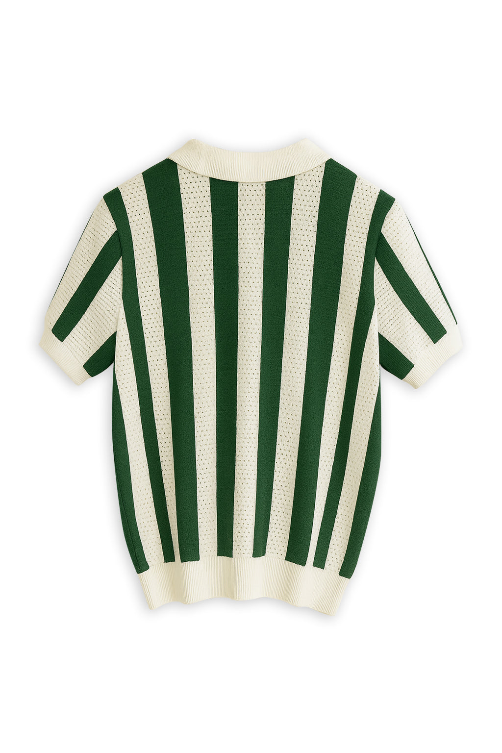 Emerald Stripe Zip Polo