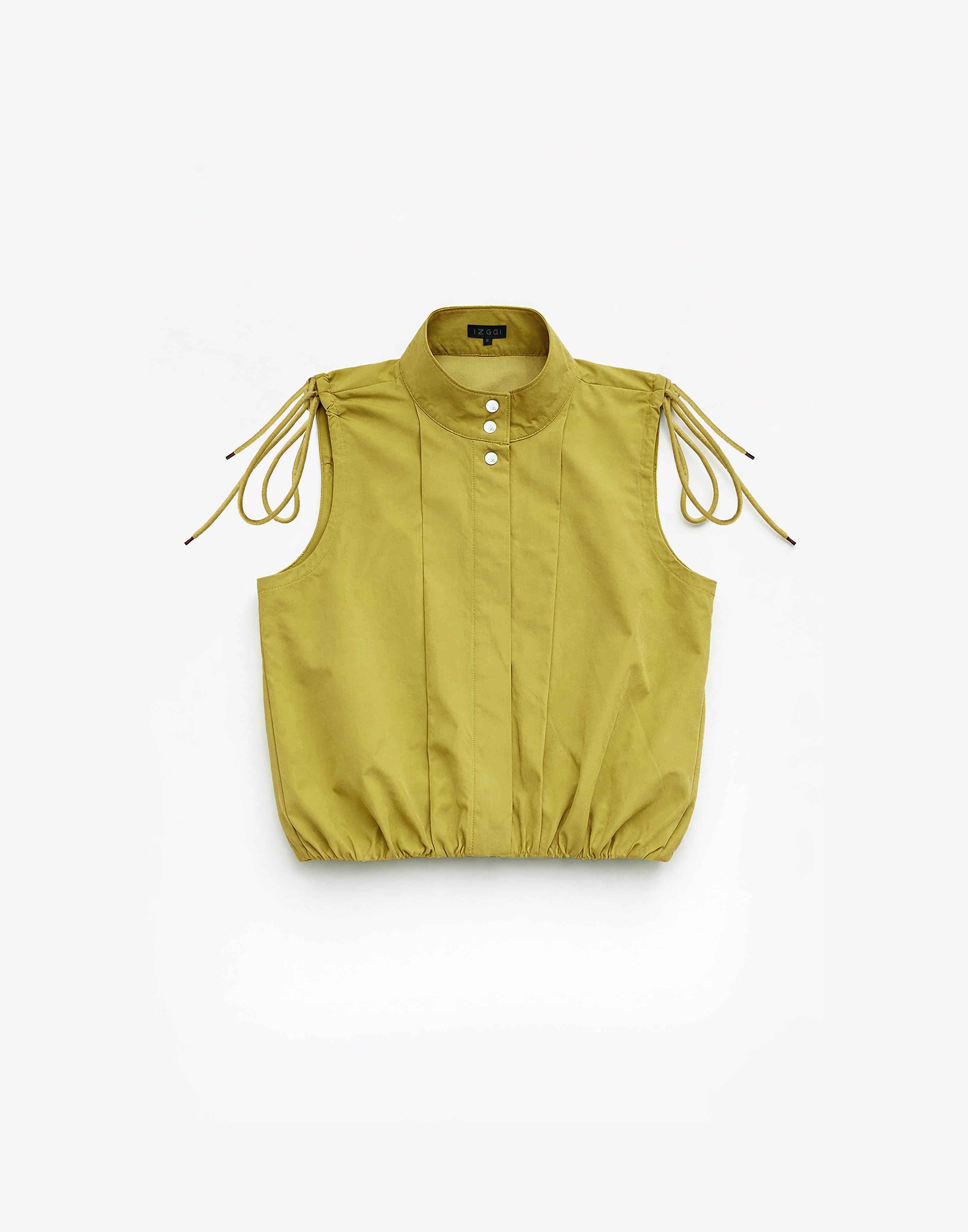 Olive Mustard Cropped Utility Sleeveless Top
