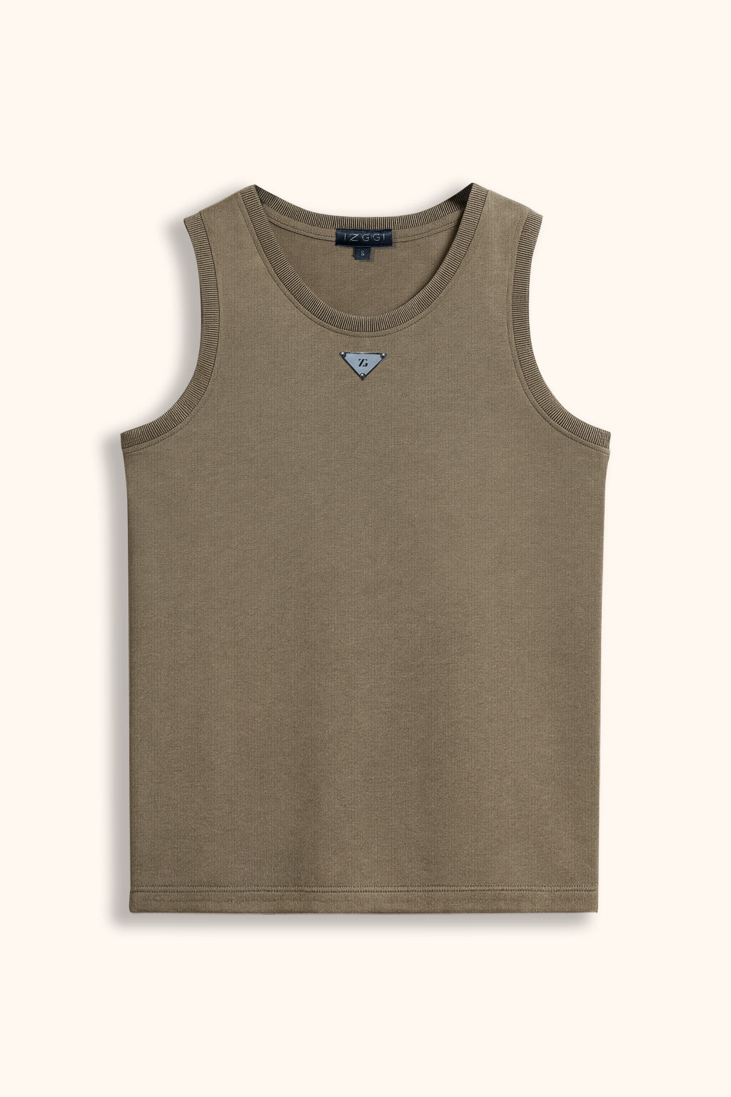 Denim Wash Sleeveless Tee in Washed Brown
