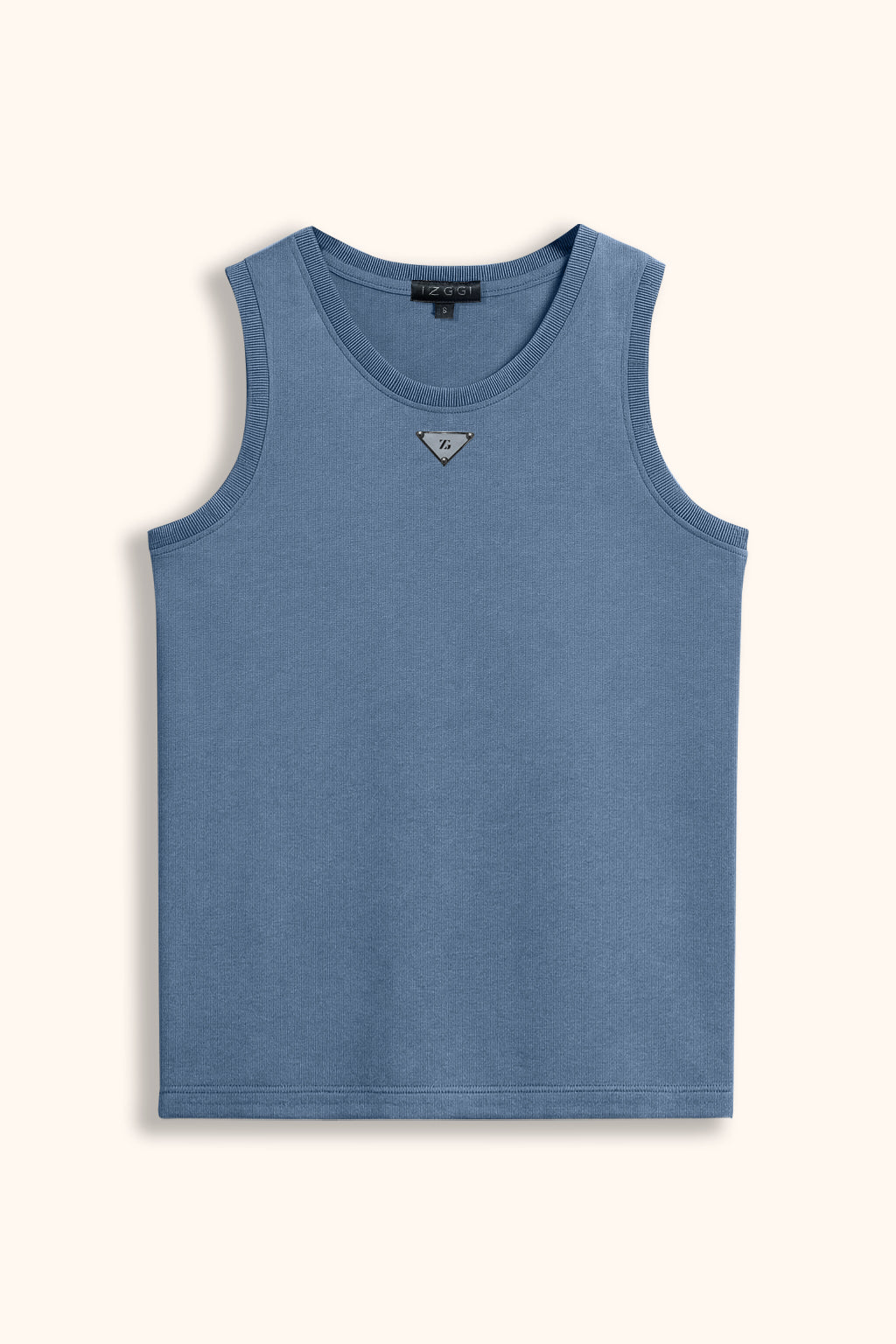 Denim Wash Sleeveless Tee in Washed Blue