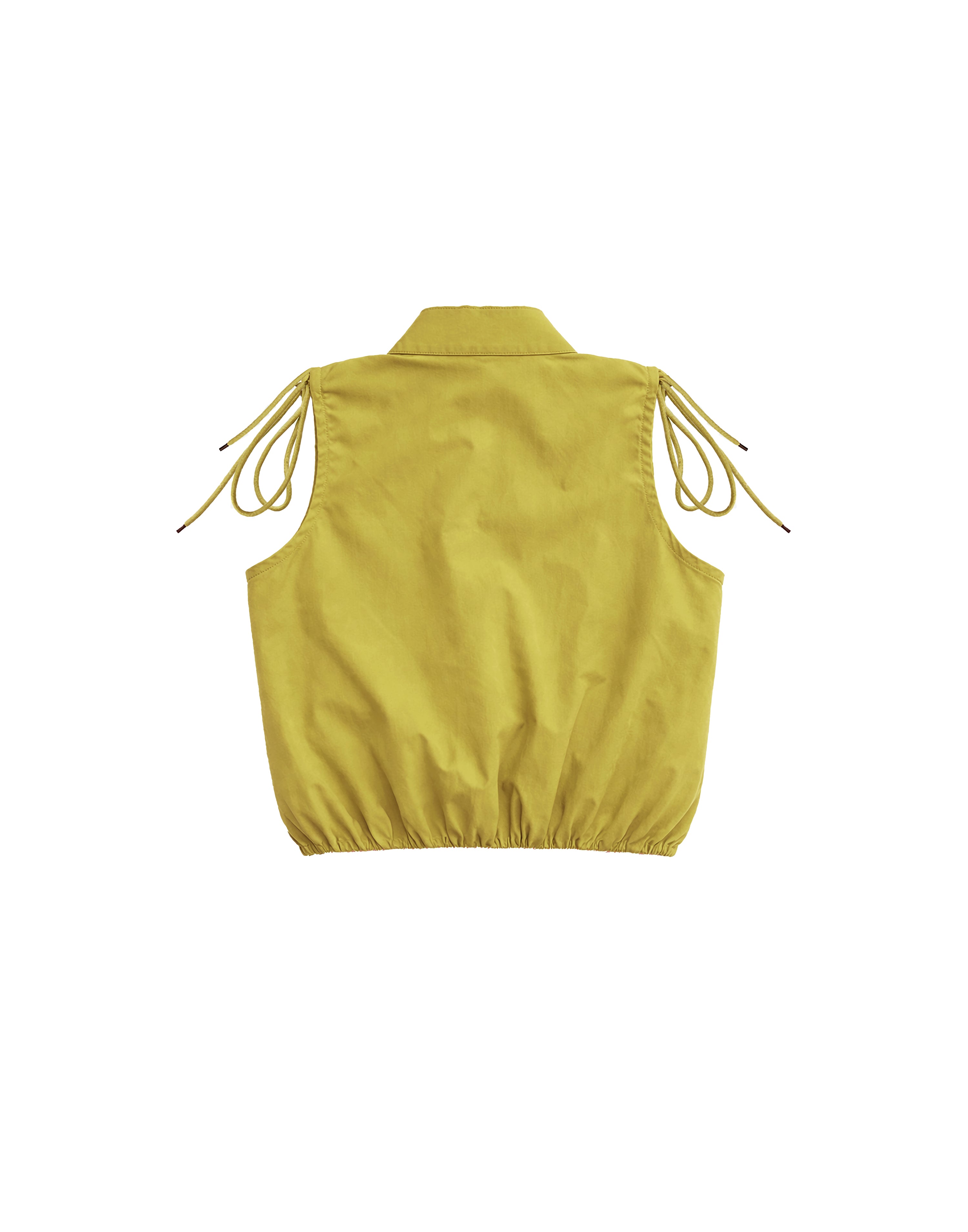 Olive Mustard Cropped Utility Sleeveless Top