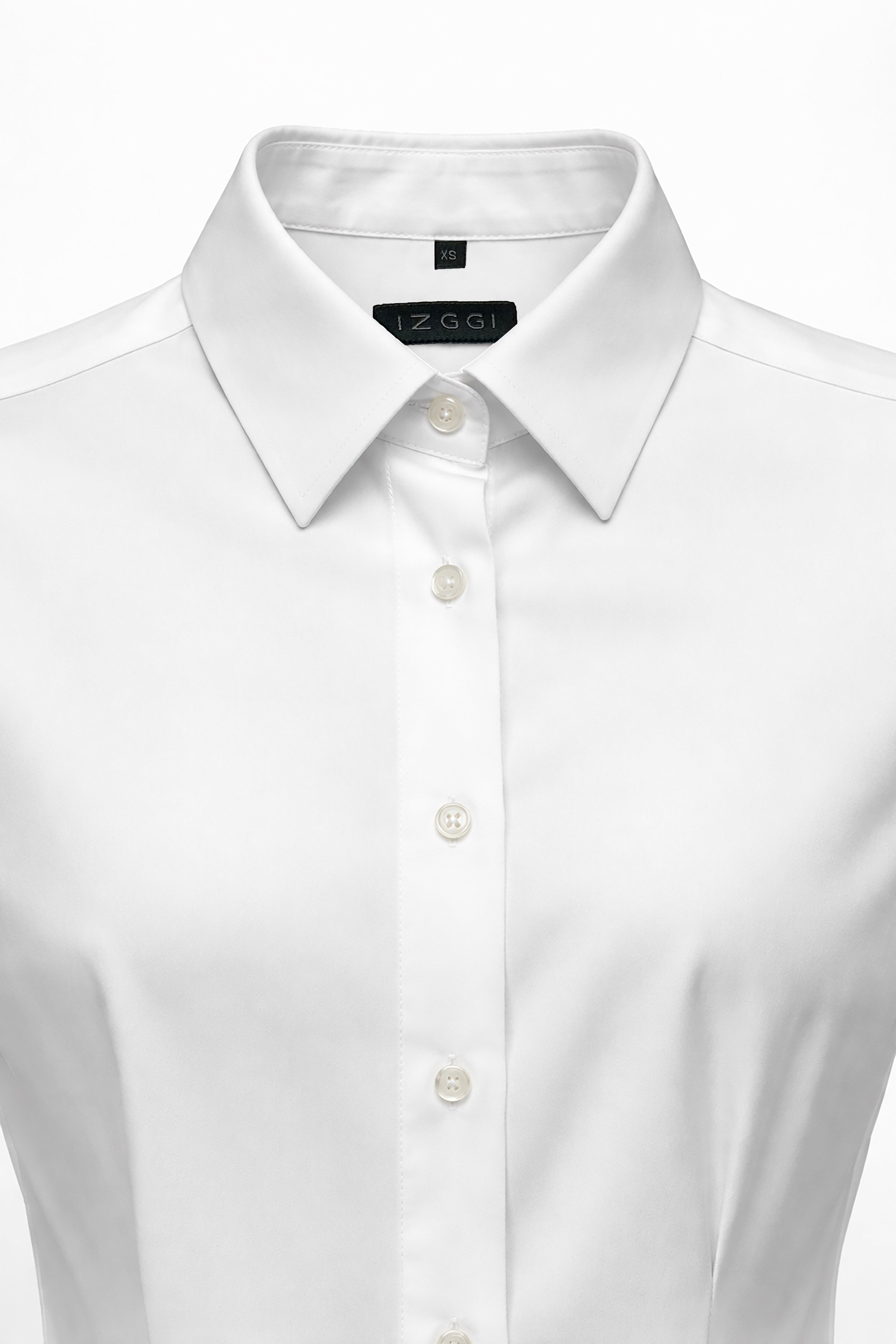 White Darted Waist Structured Shirt
