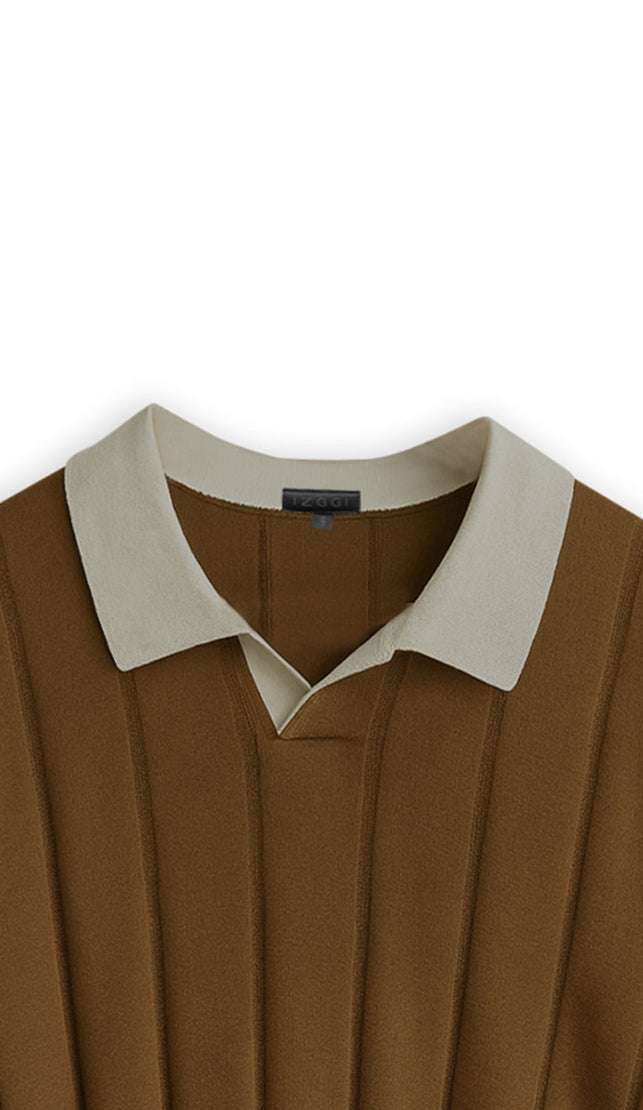 Chestnut Contrast Collar Polo