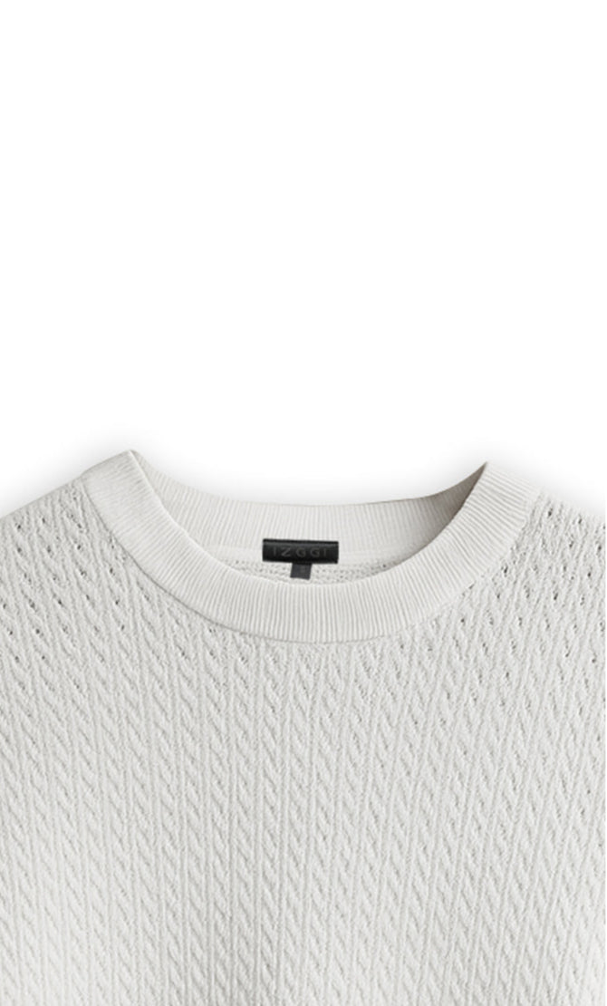 Ivory Cable Knit Tee