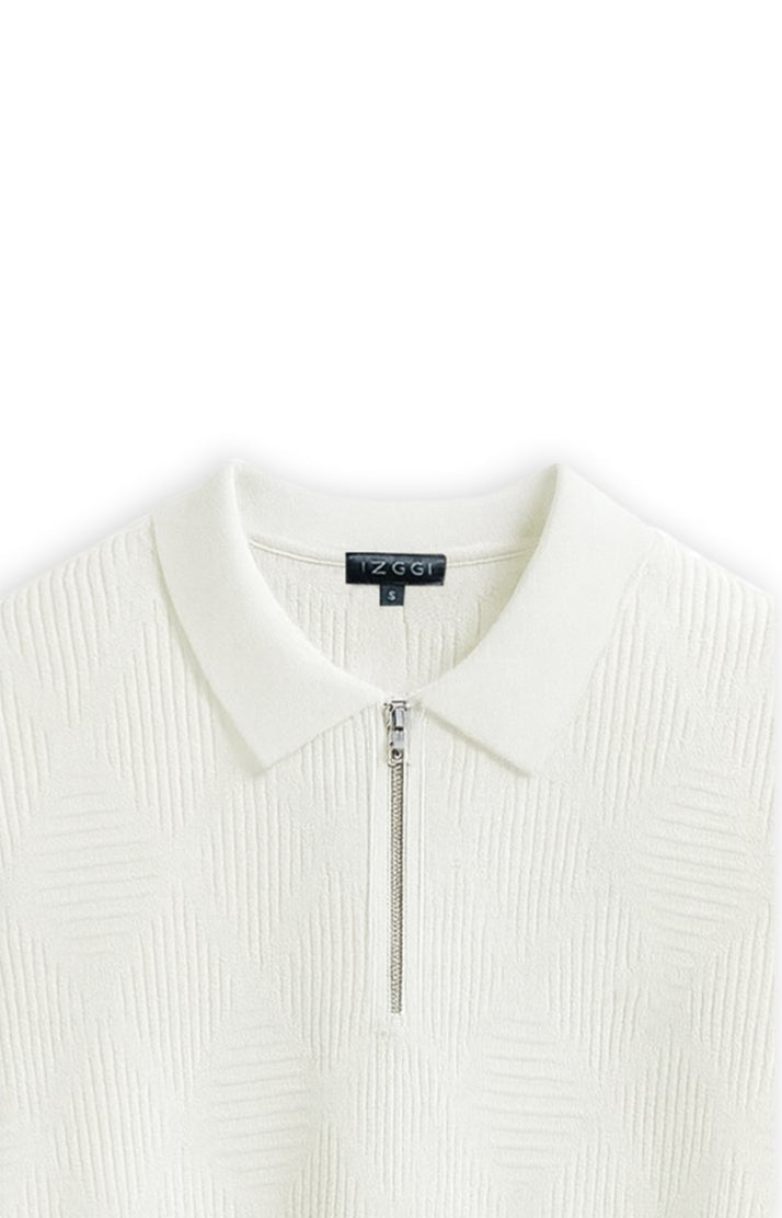 Ivory Diamond Zip Tee