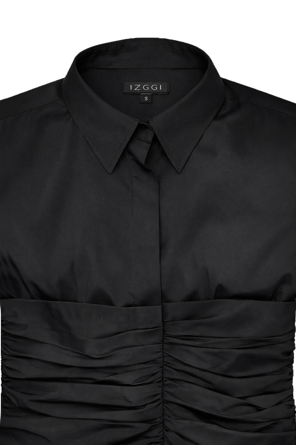 Black Ruched Waist Top