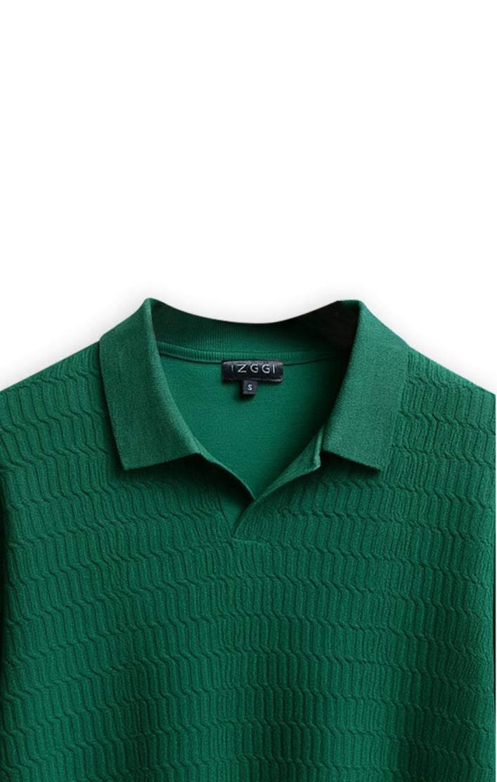 Verde Wave Knit Polo
