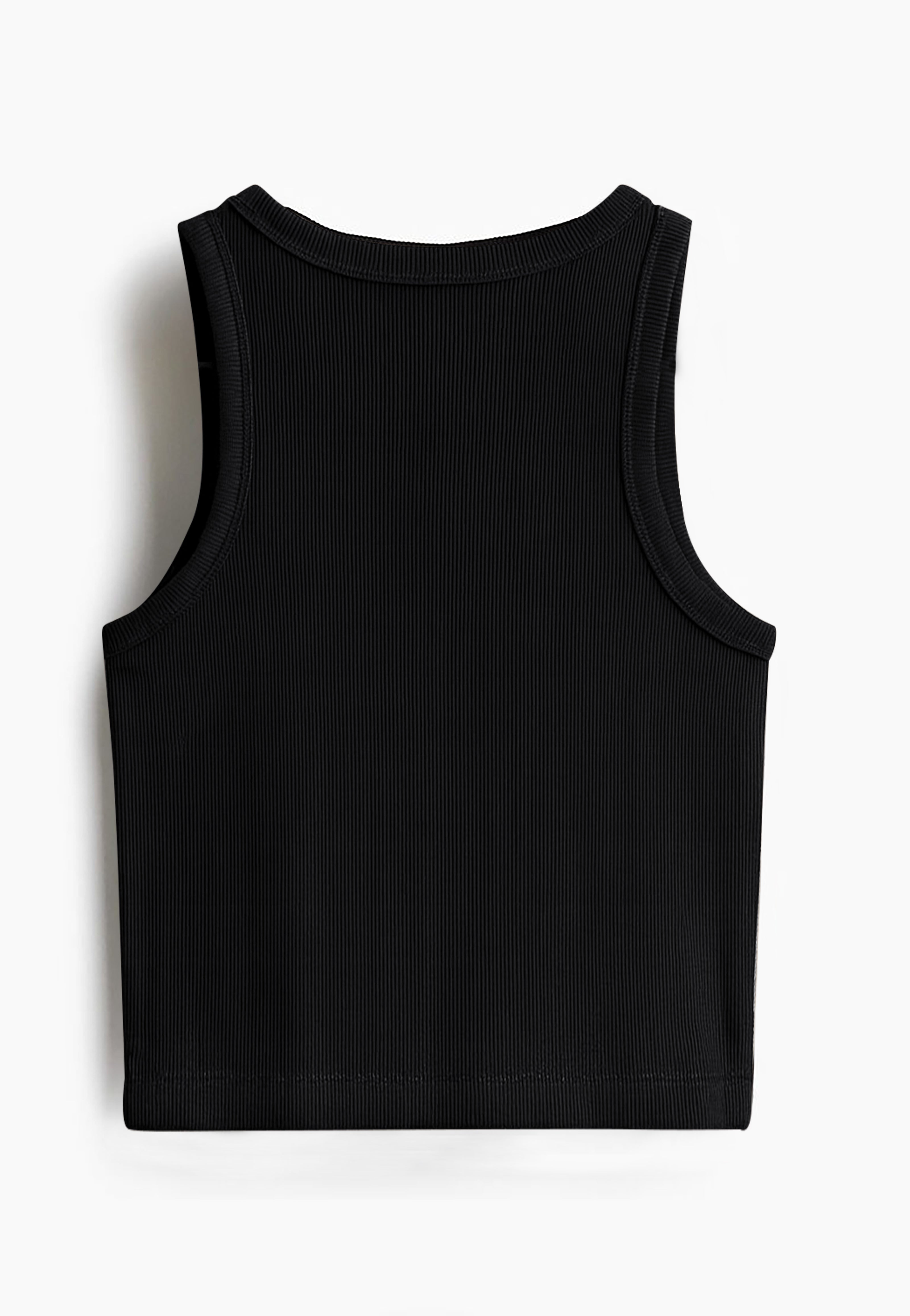 Black Ribbed Sleeveless Top
