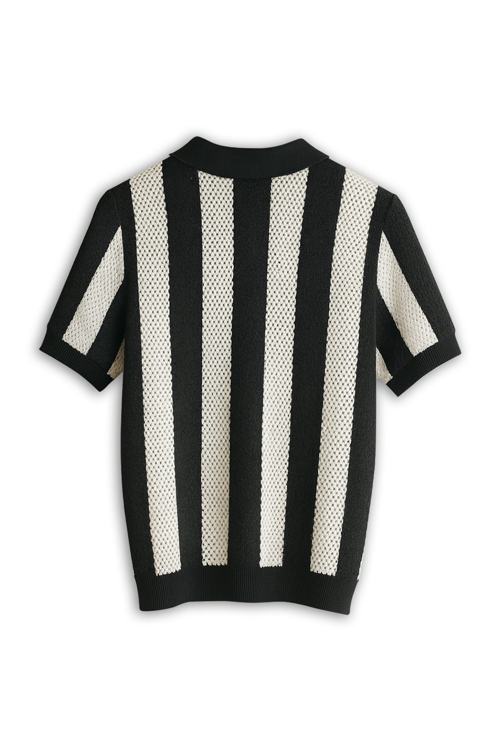 Monochrome Stripe Zip Polo