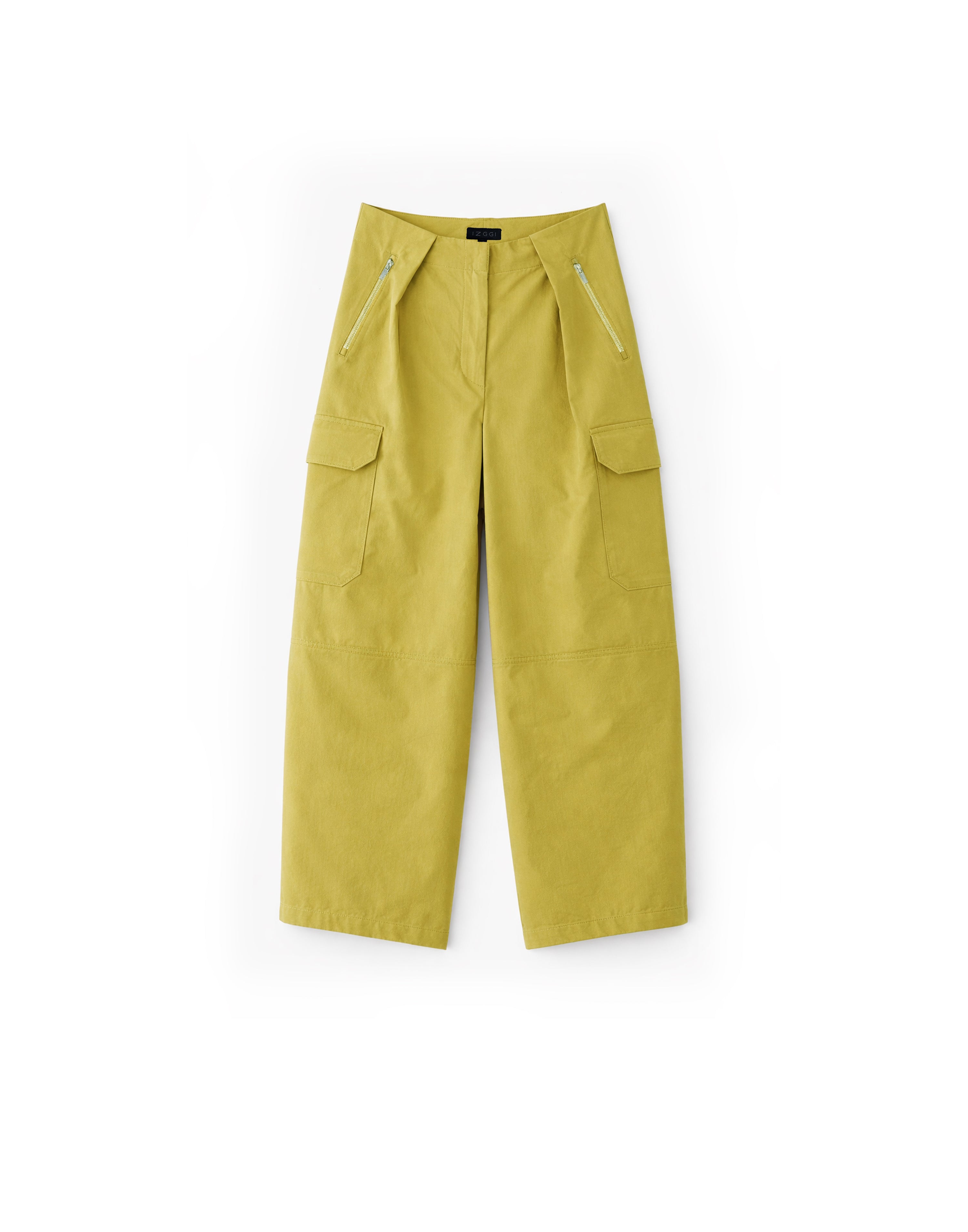 Olive Green Utility Barrel Cargo Trousers