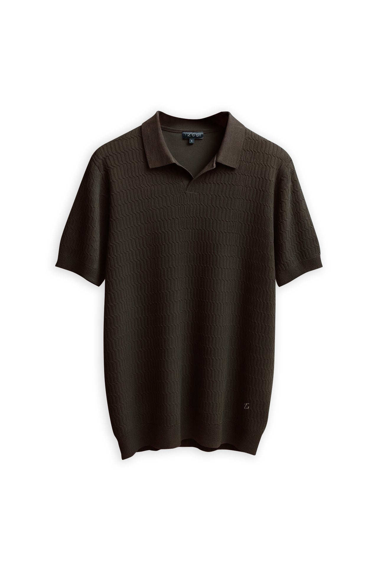 Mocha Wave Knit Polo
