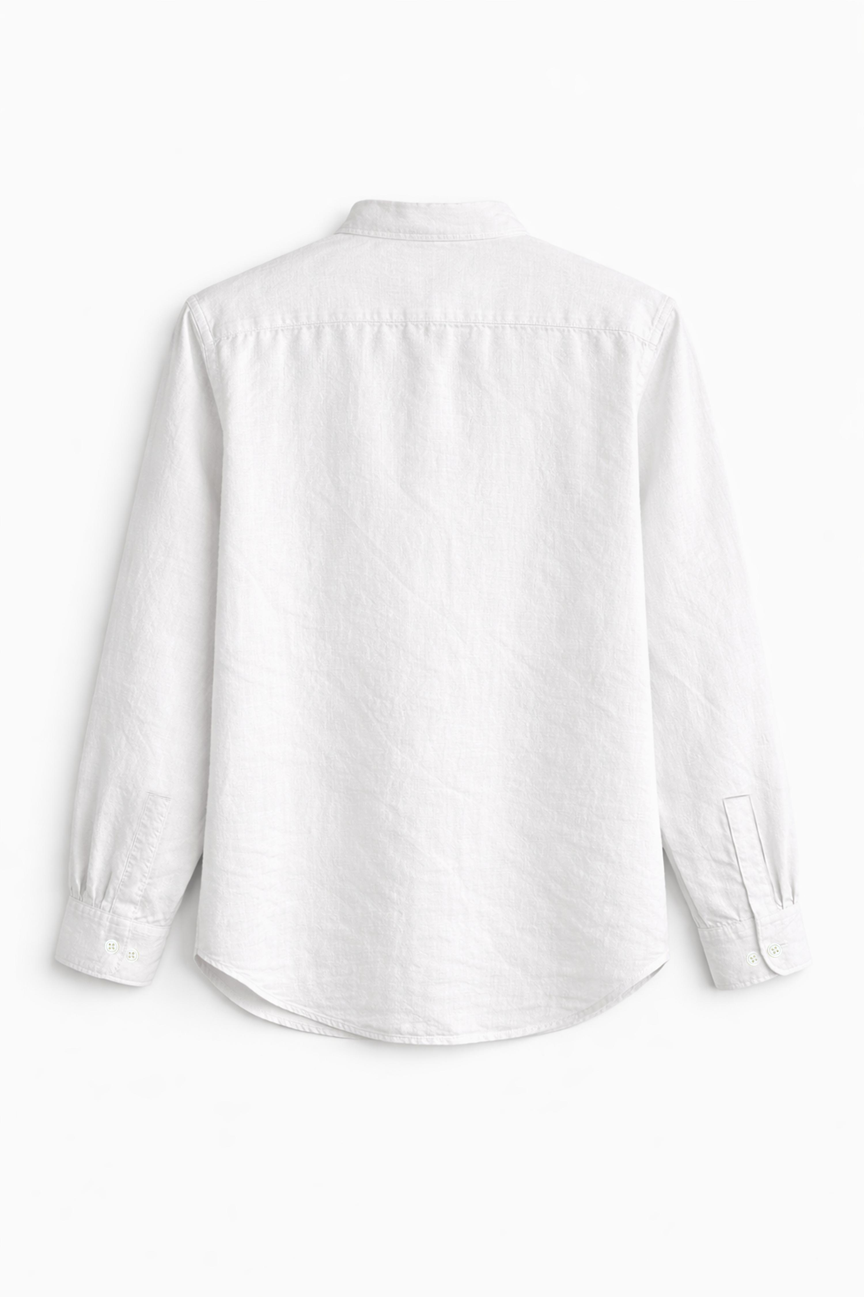 Chinese Collar Linen Shirt in Bone