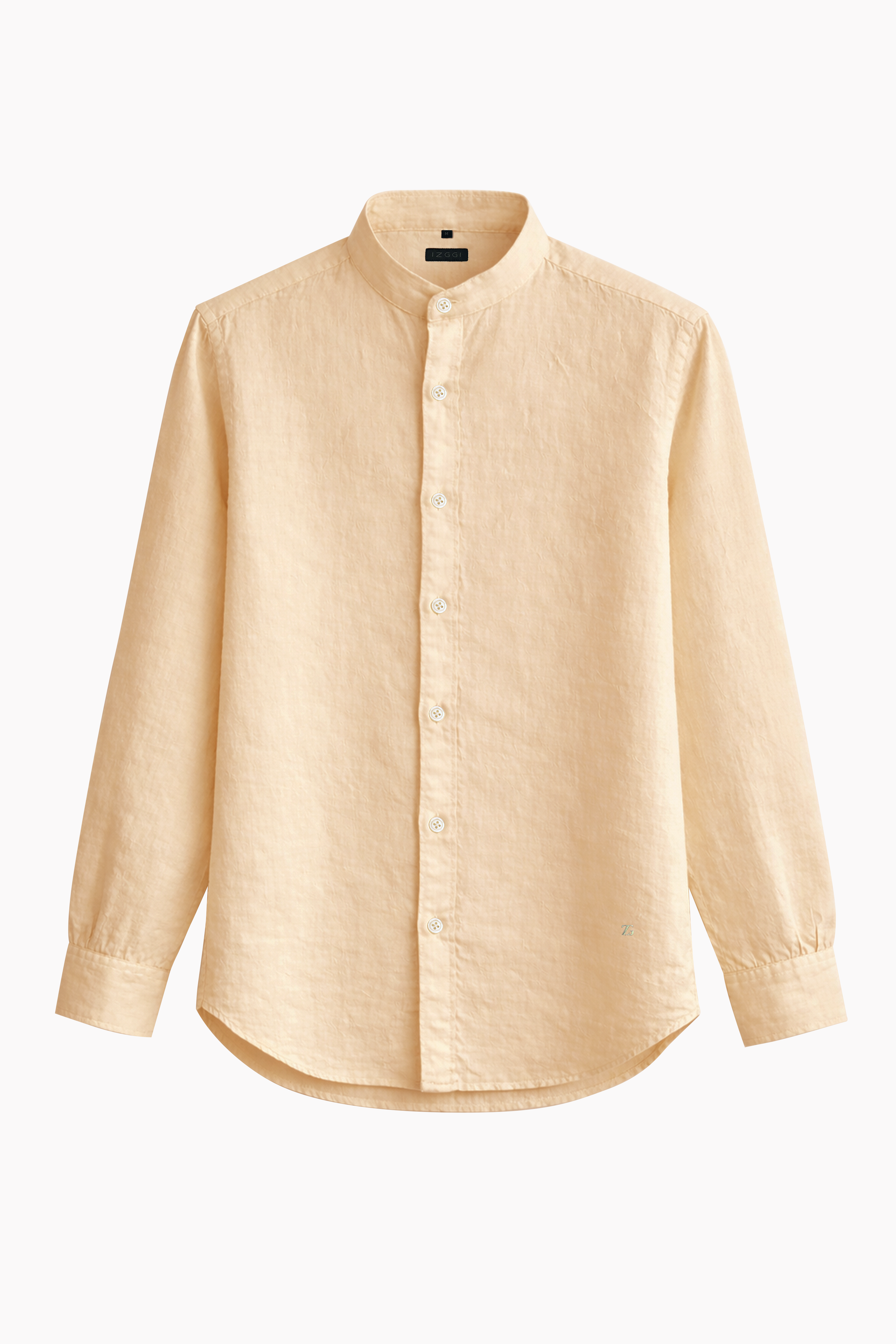 Chinese Collar Linen Shirt in Flesh