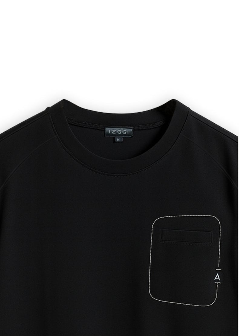 Black Pocket Accent Tee