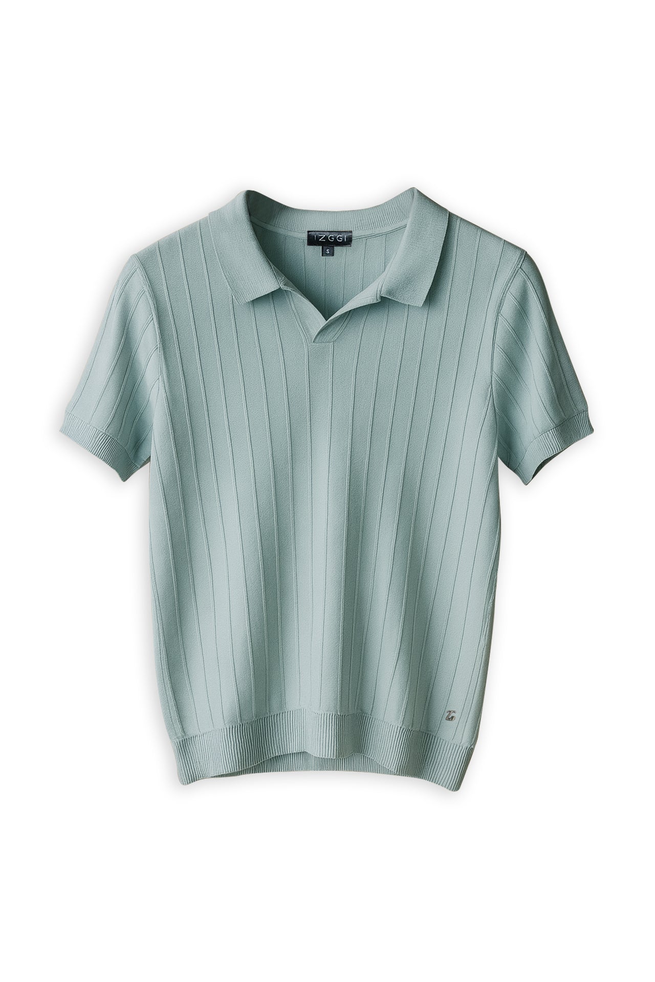 Mist Ribbed Knit Polo
