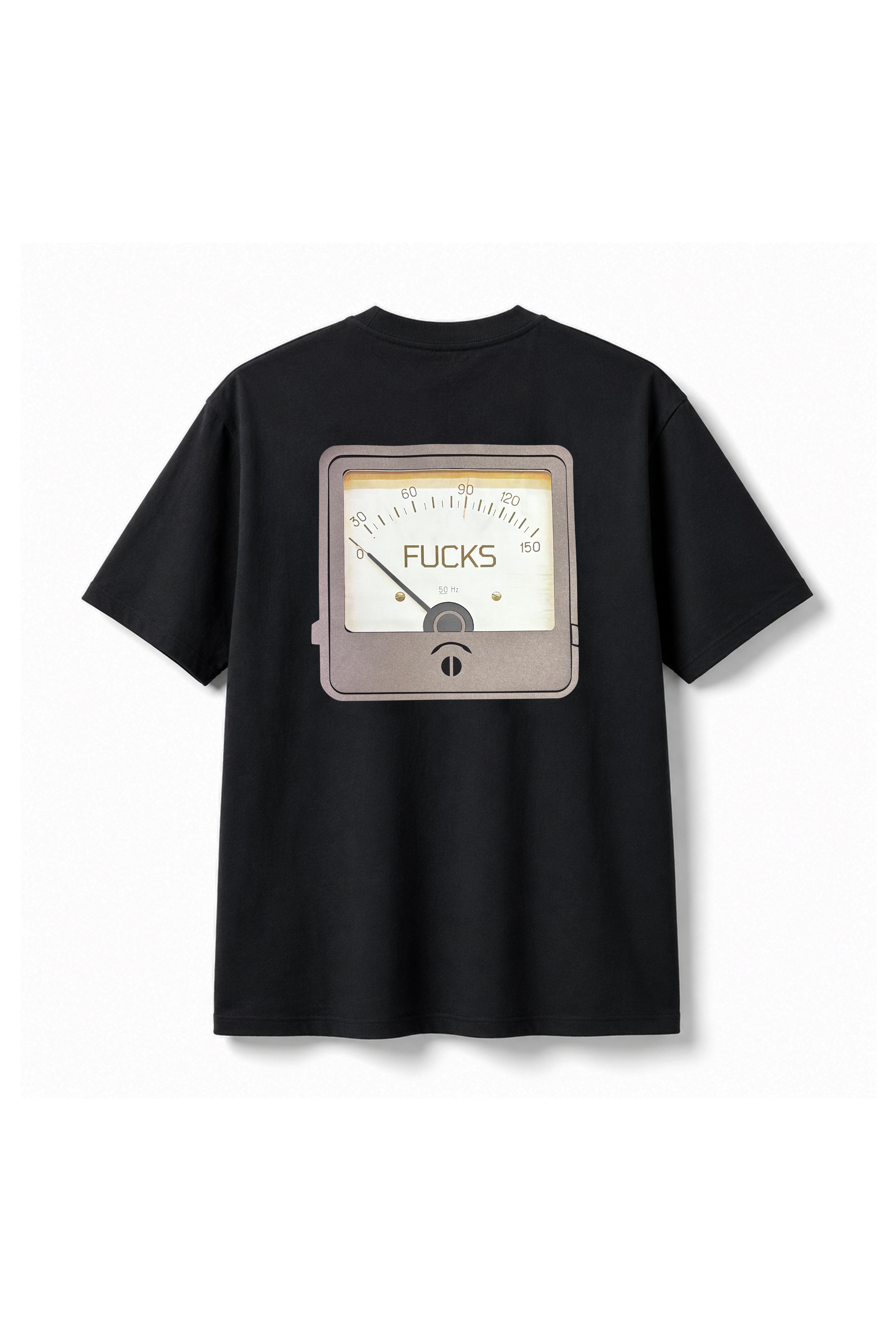 Black Cotton 0 Fucks Tee