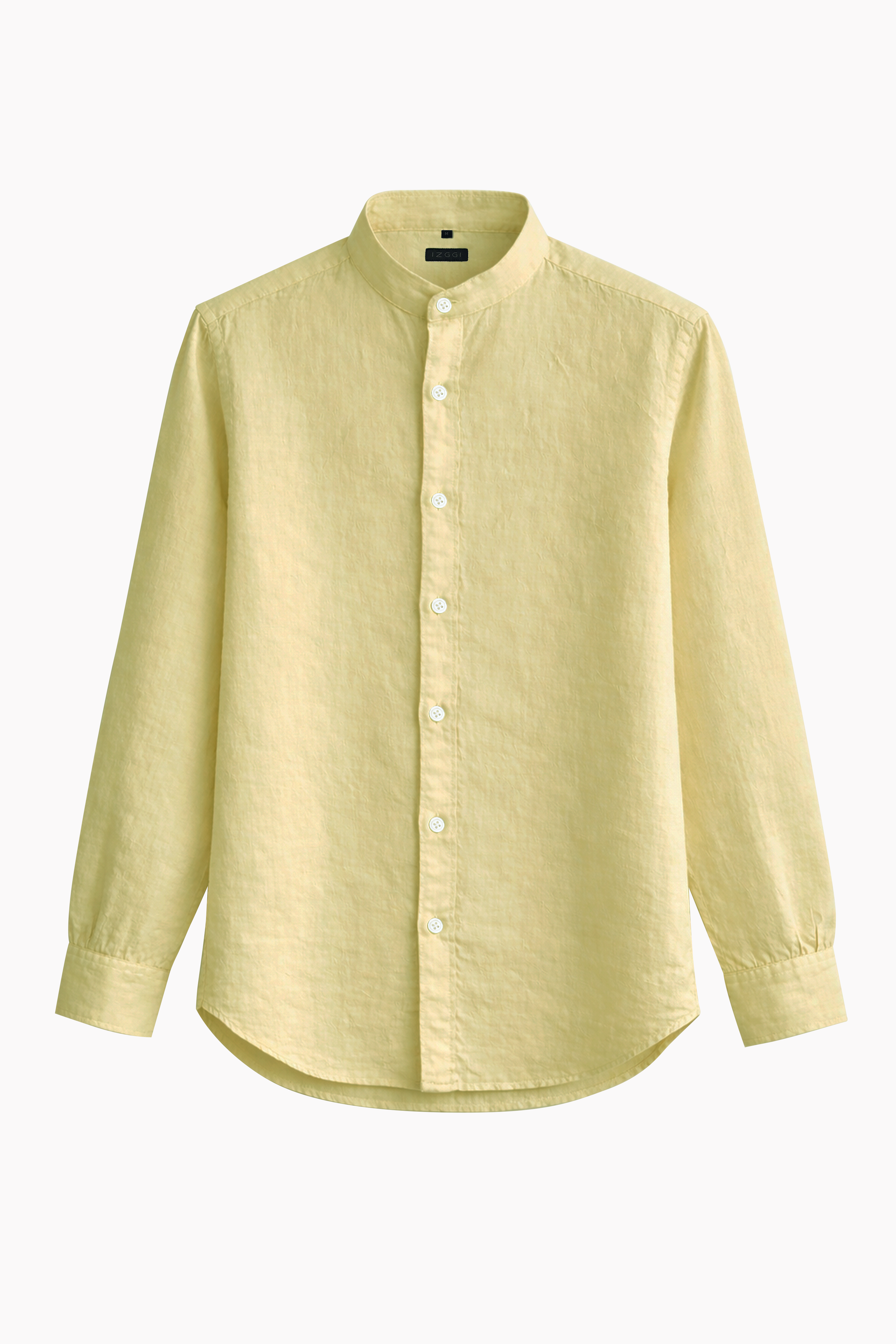 Chinese Collar Linen Shirt in Sage