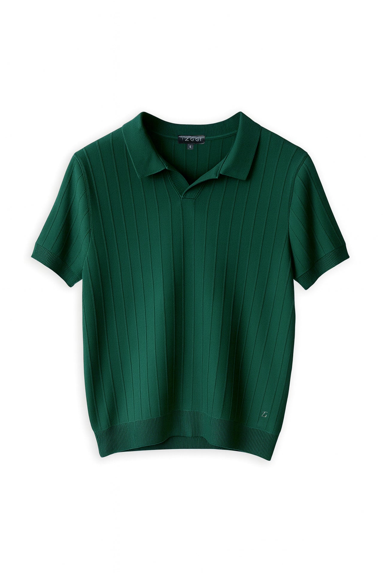 Forest Ribbed Knit Polo
