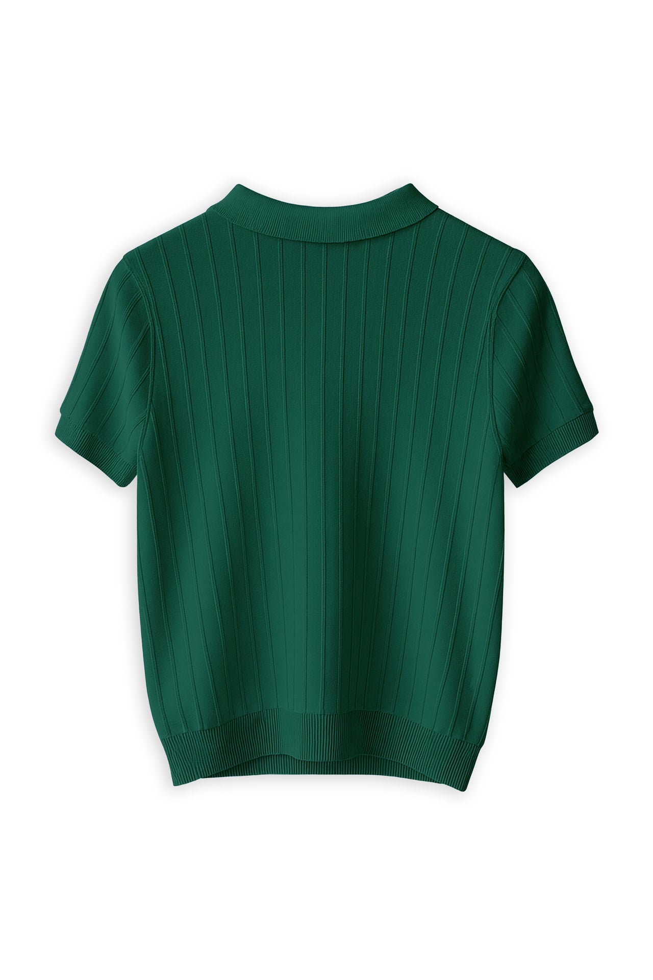 Forest Ribbed Knit Polo