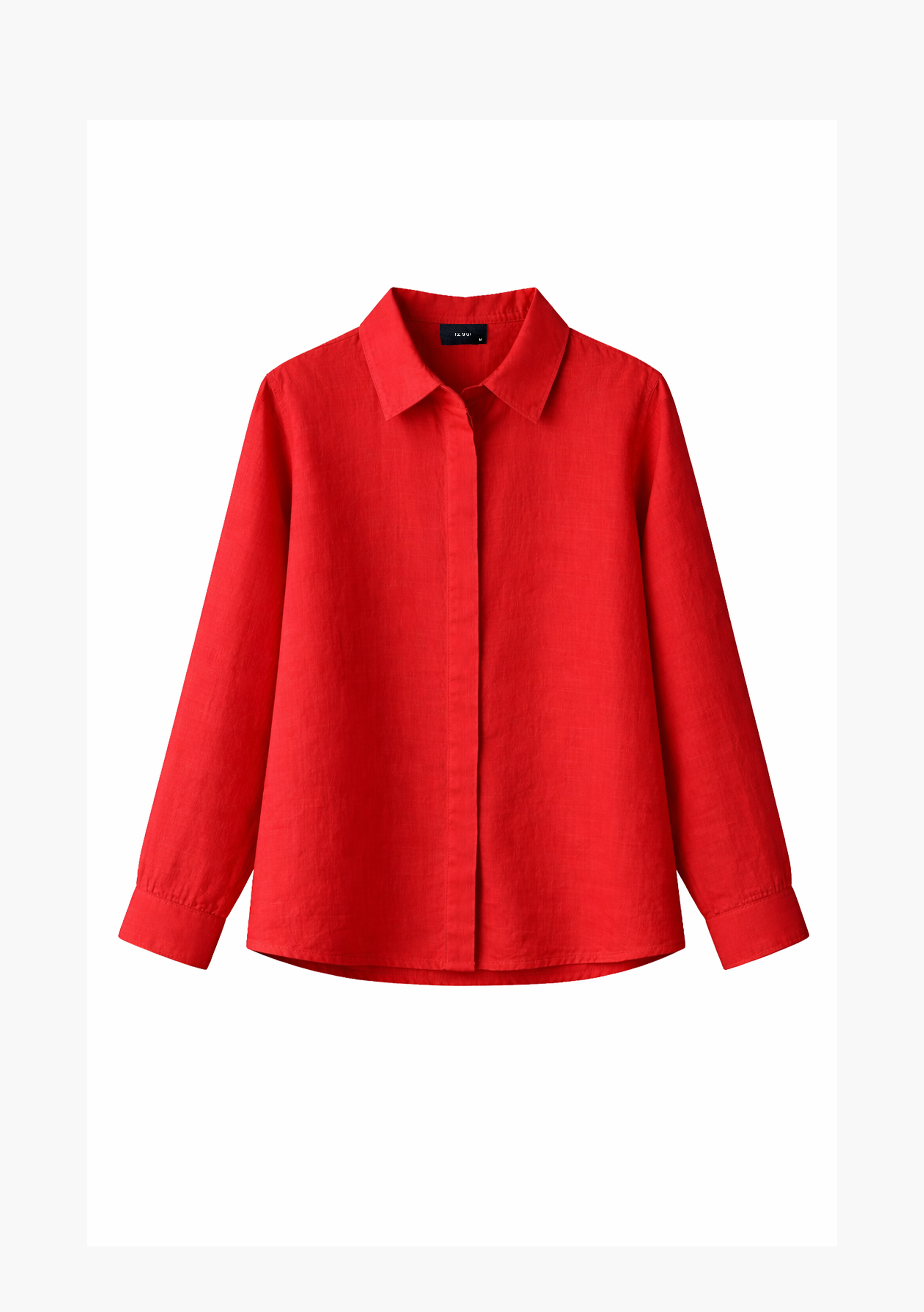 Bria A-line Linen Shirt in Red Saffron