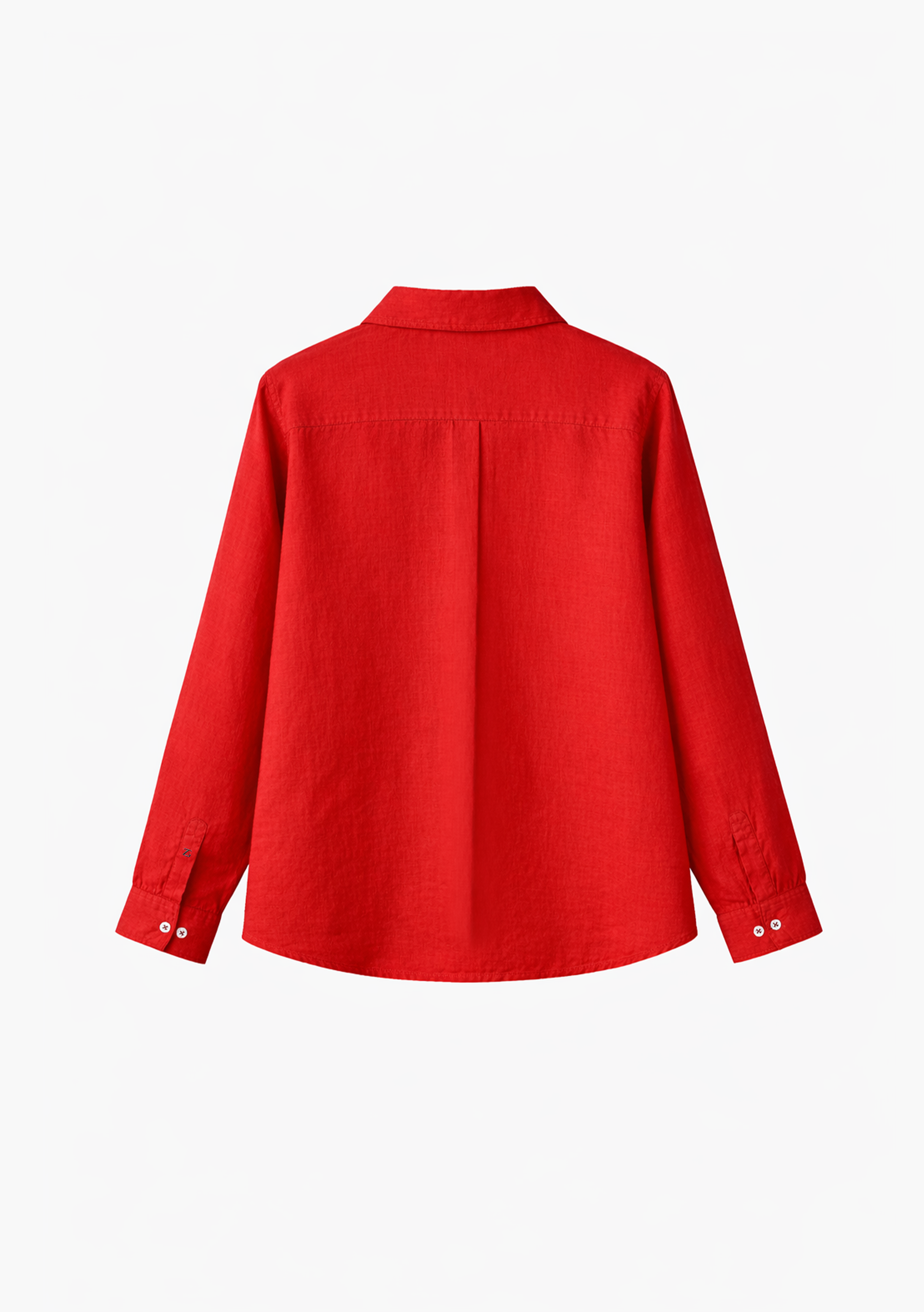 Bria A-line Linen Shirt in Red Saffron