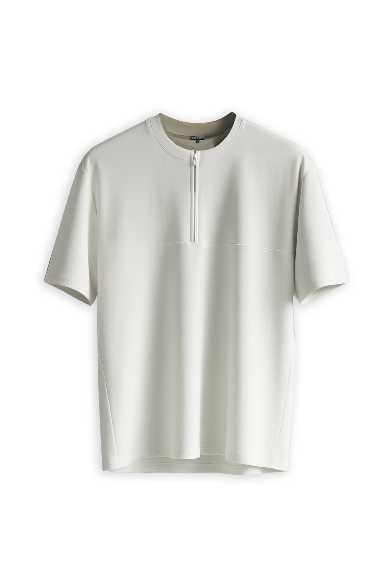 Ivory Zip Crew Tee