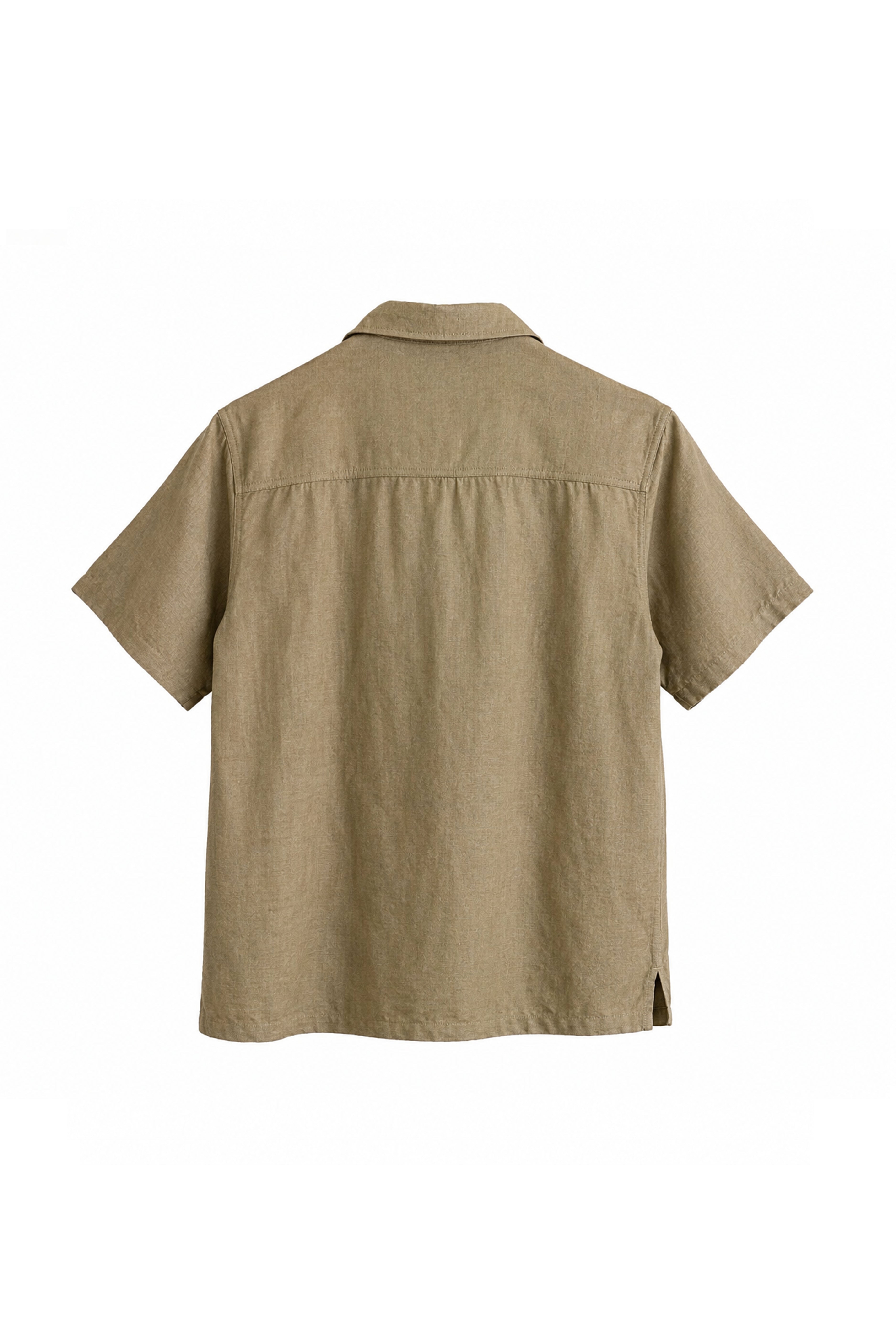 Brown Cotton Earthy Lace Embroidery Shirt