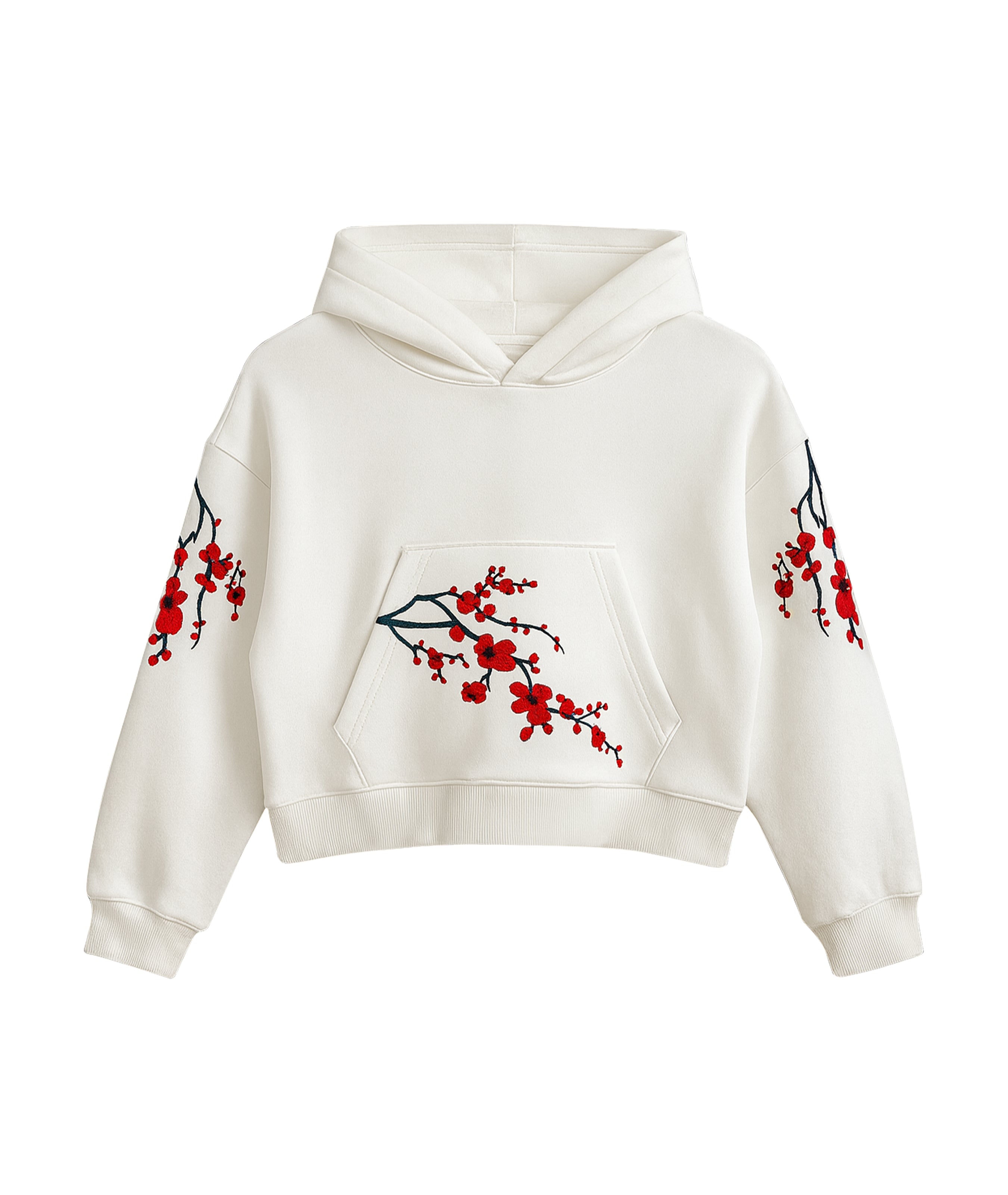Winter Sakura CROP Hoodie
