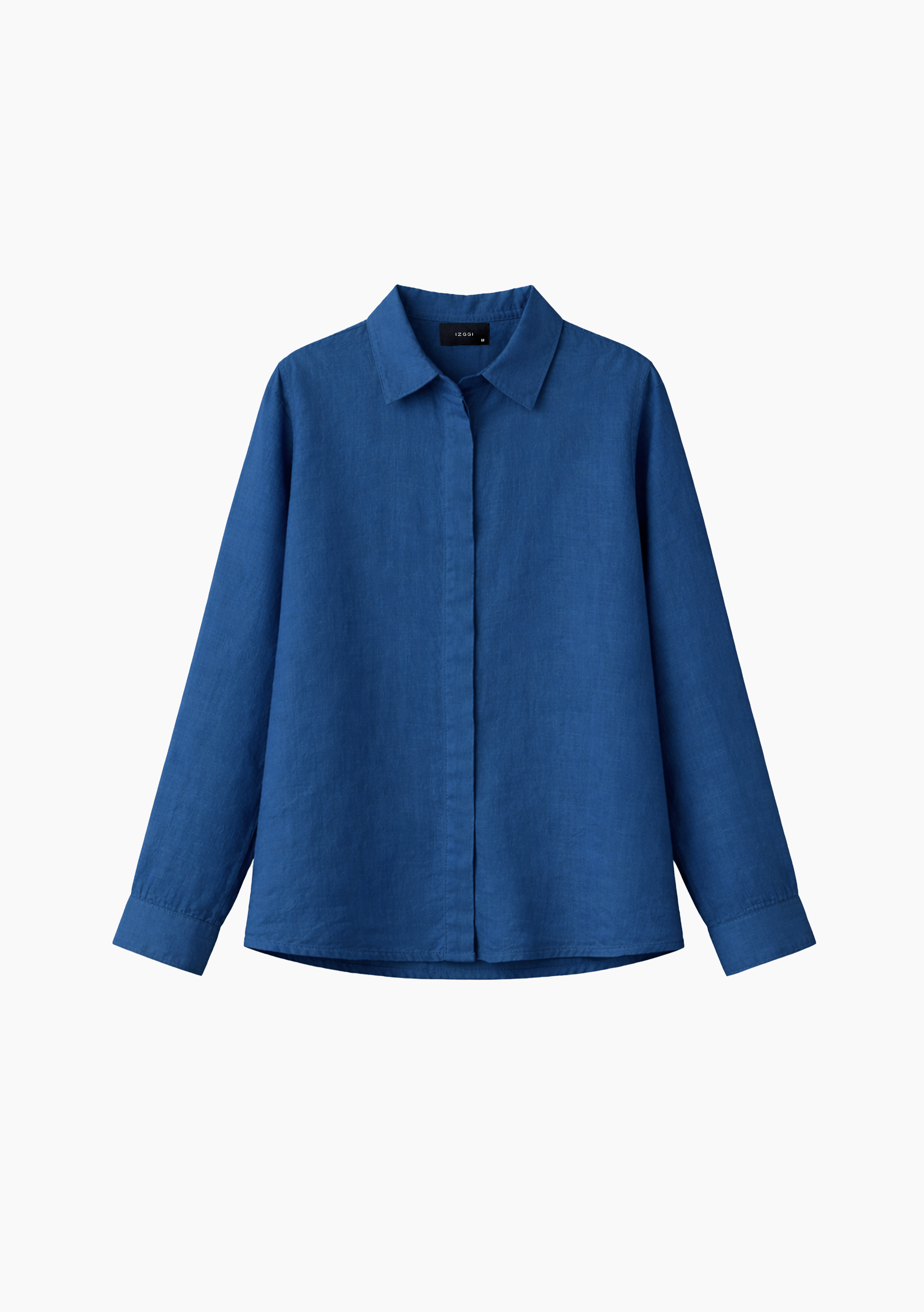 Bria A-line Linen Shirt in Oxford Blue
