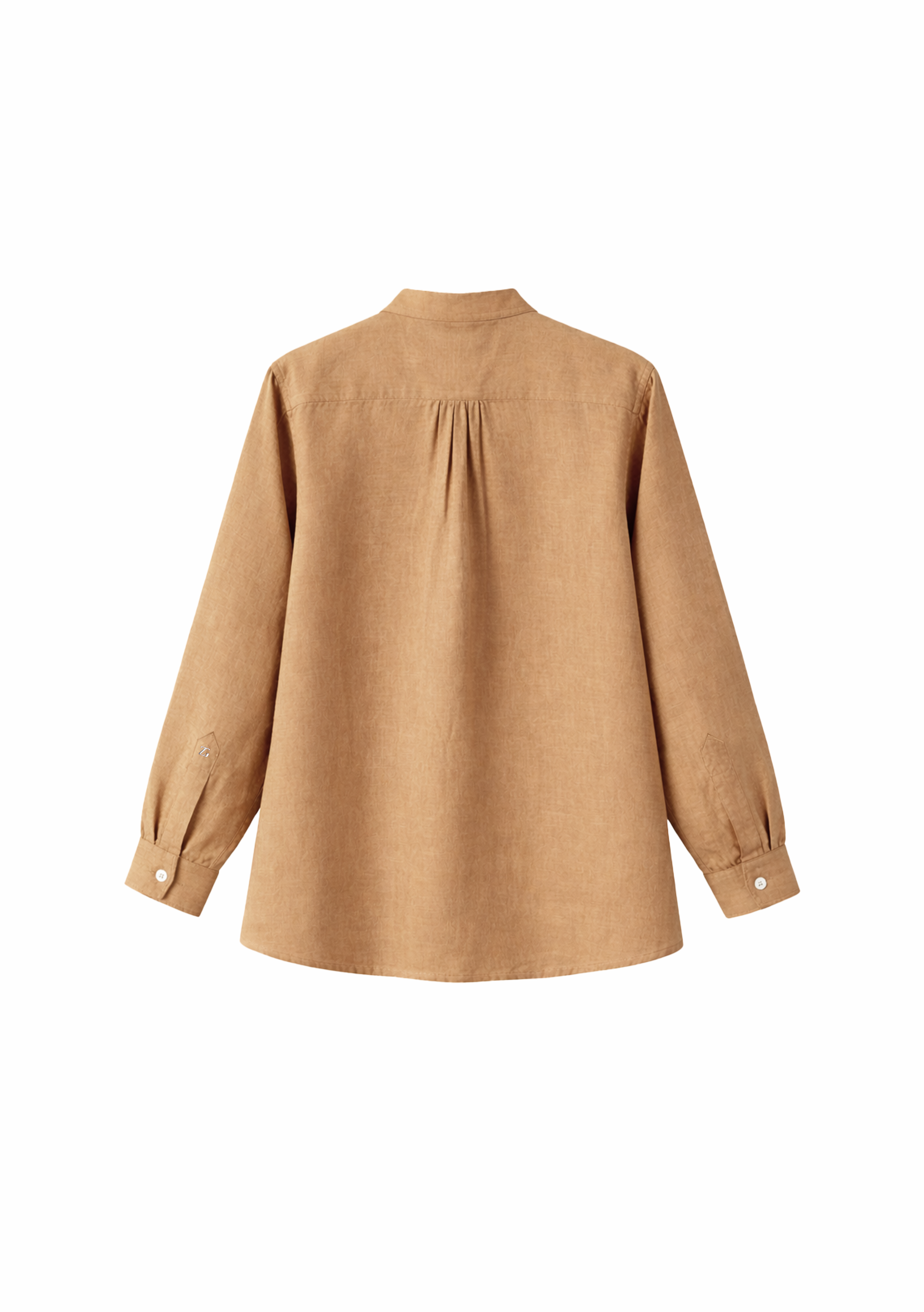 Elm Chinese Collar Linen Shirt in Taupe