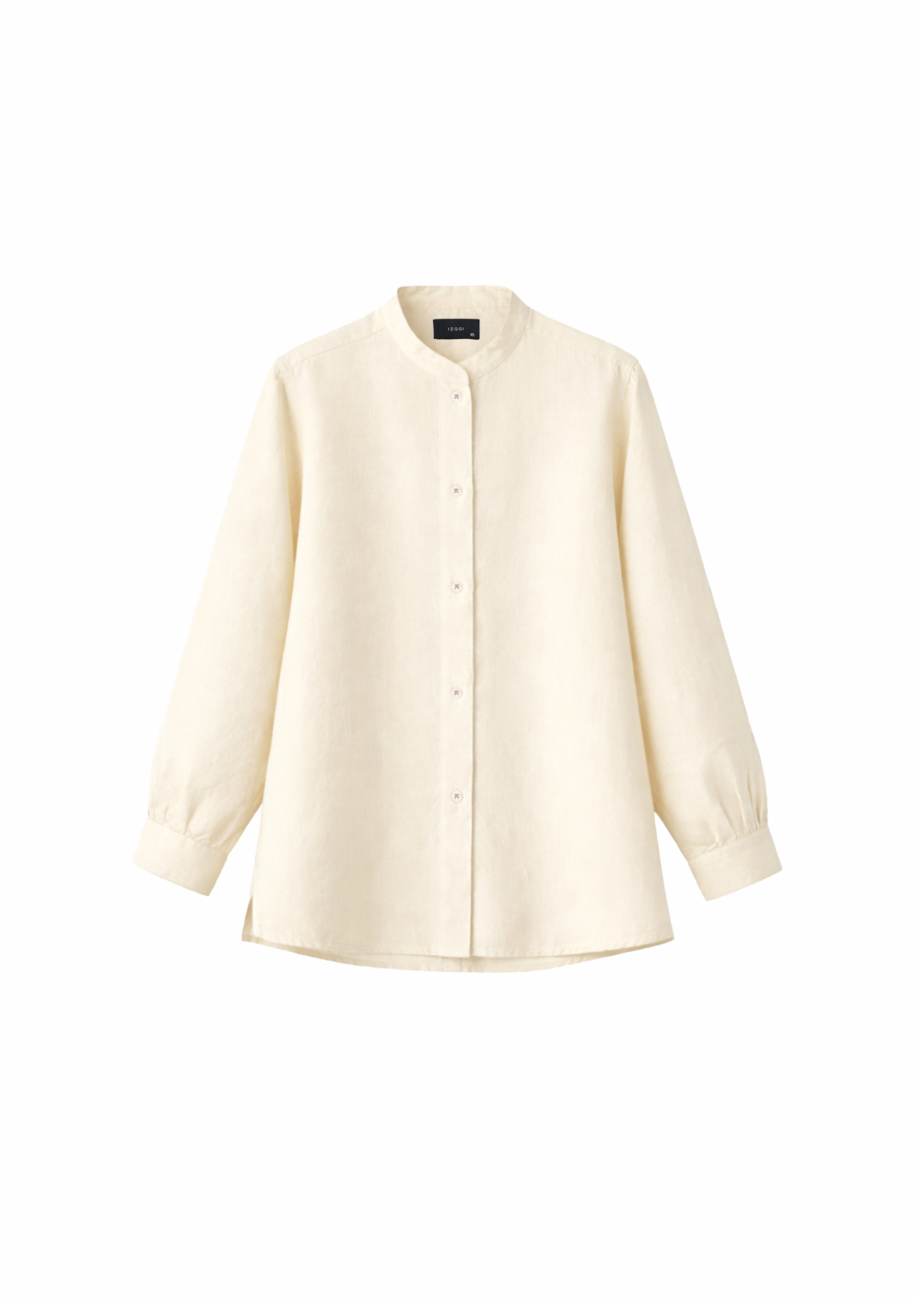 Elm Chinese Collar Linen Shirt in Vanilla