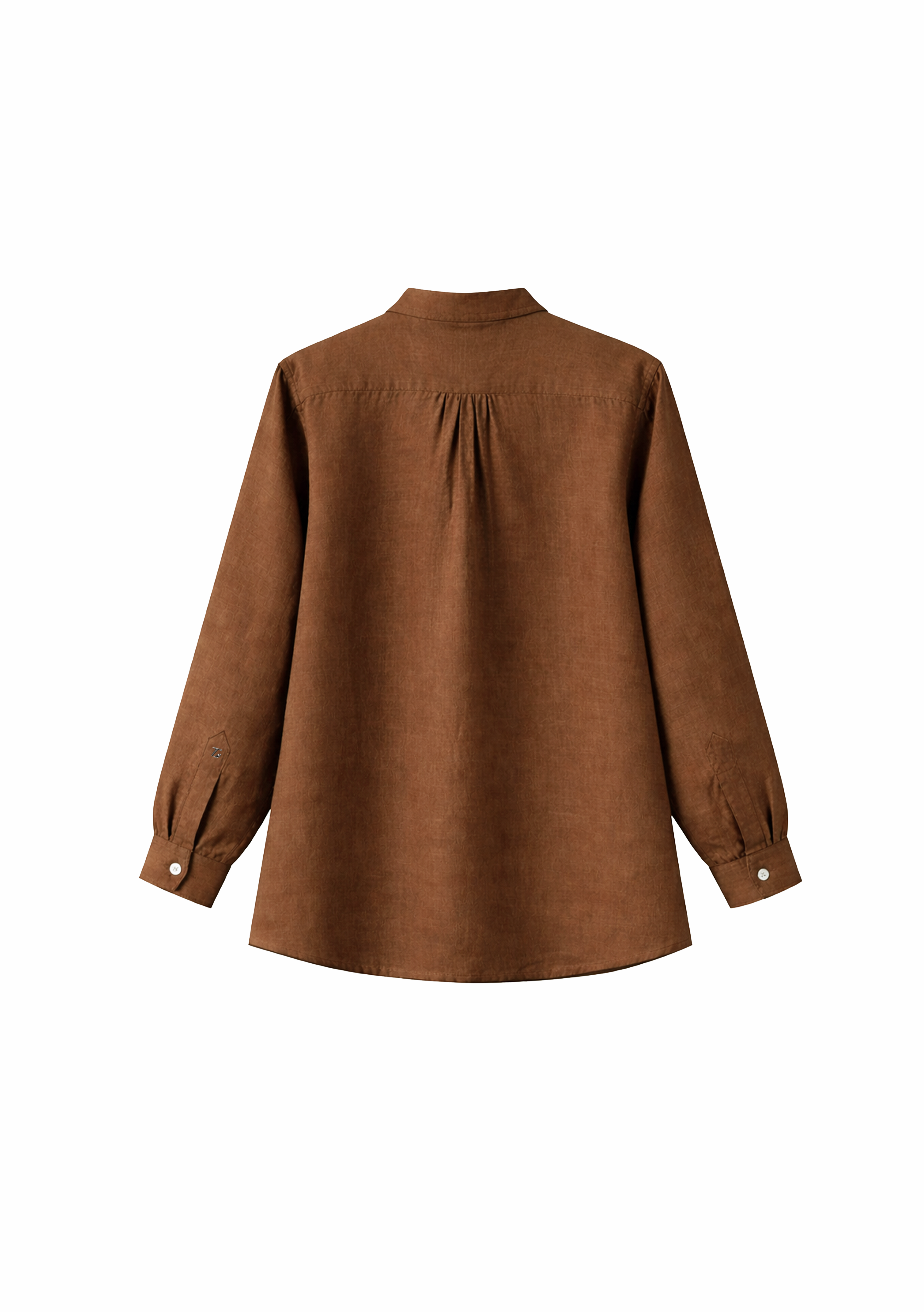Elm Chinese Collar Linen Shirt in Mocha Brown