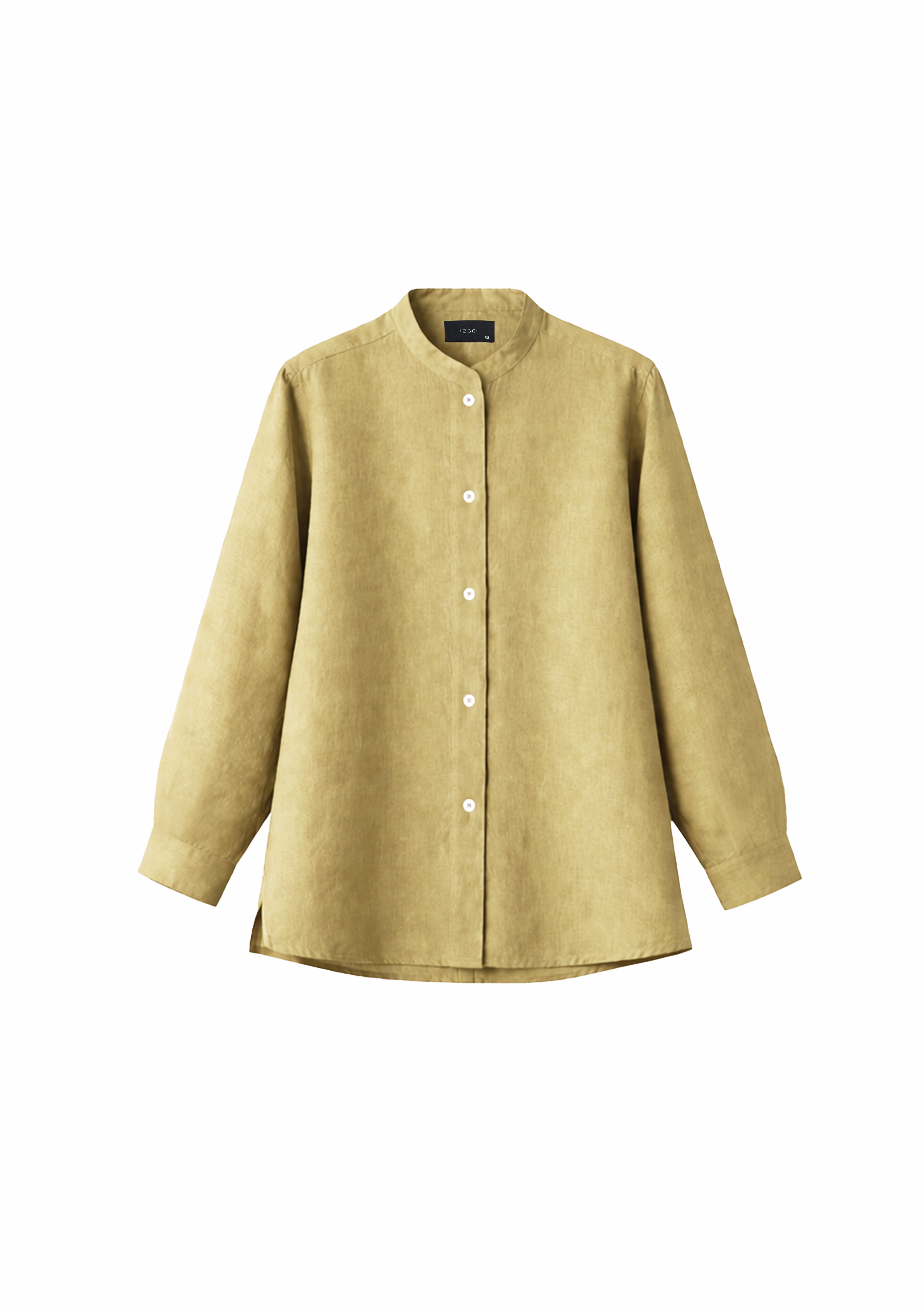 Elm Chinese Collar Linen Shirt in Sage