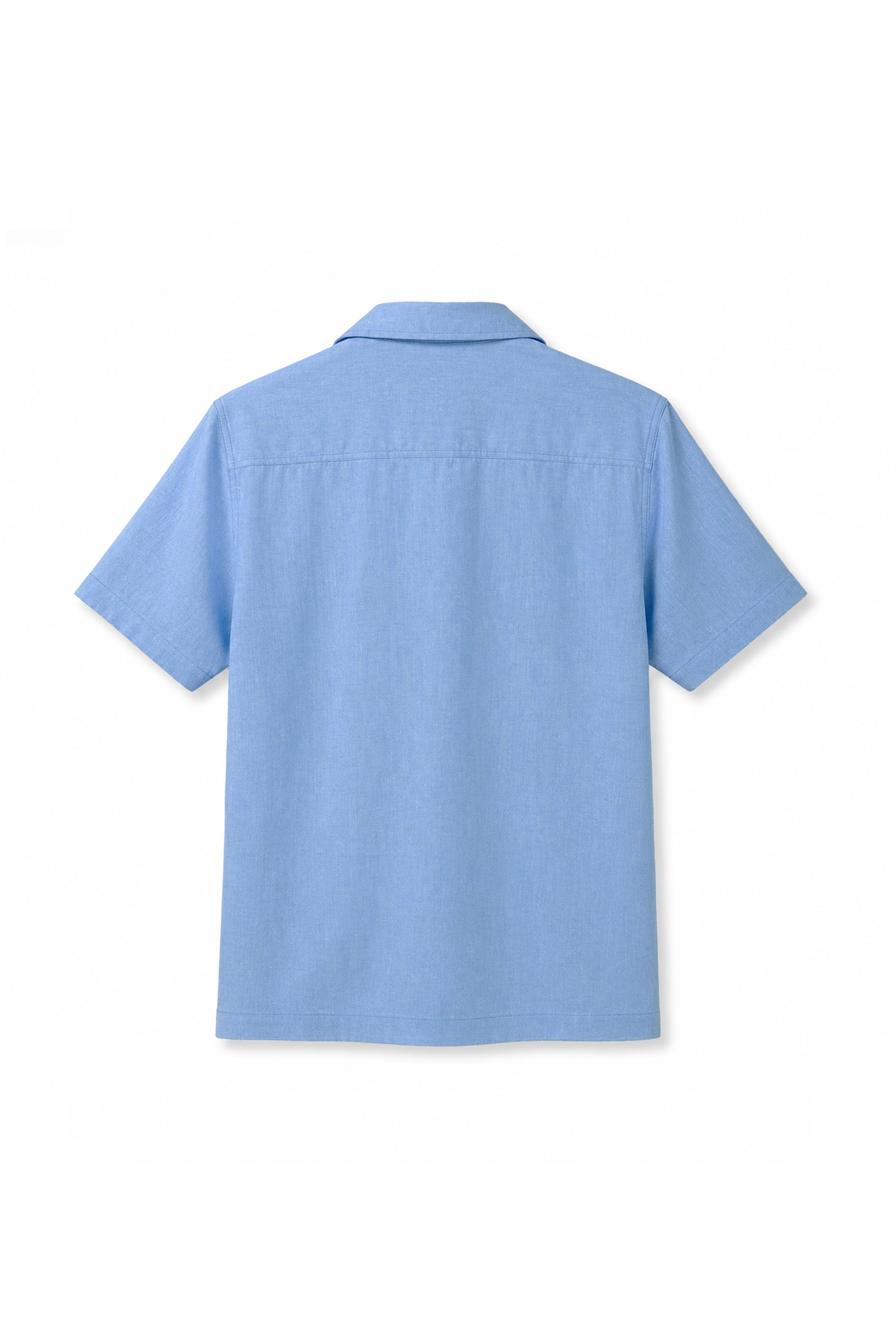 Light Blue Cotton Wildflower Stem Embroidery Shirt