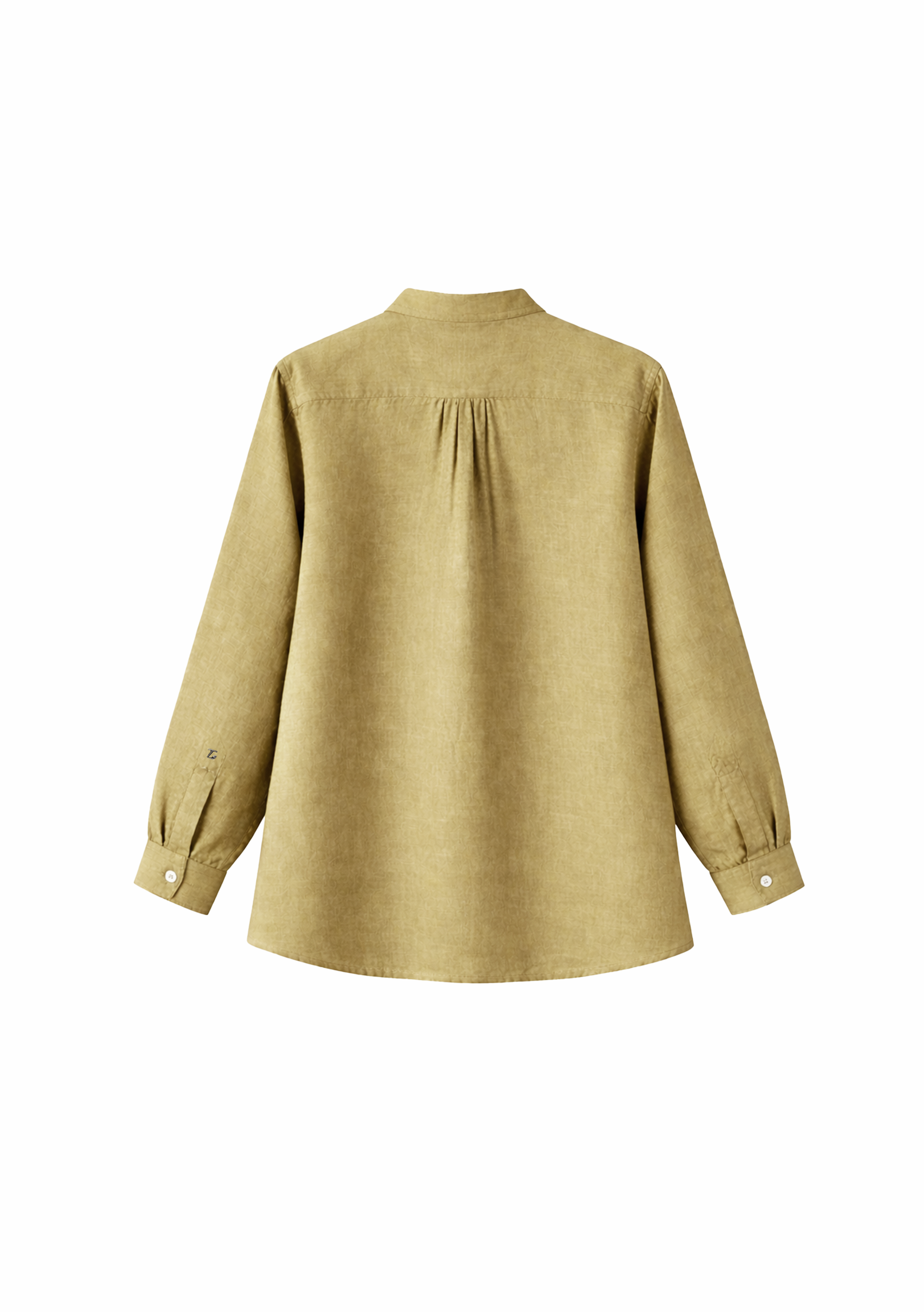 Elm Chinese Collar Linen Shirt in Sage