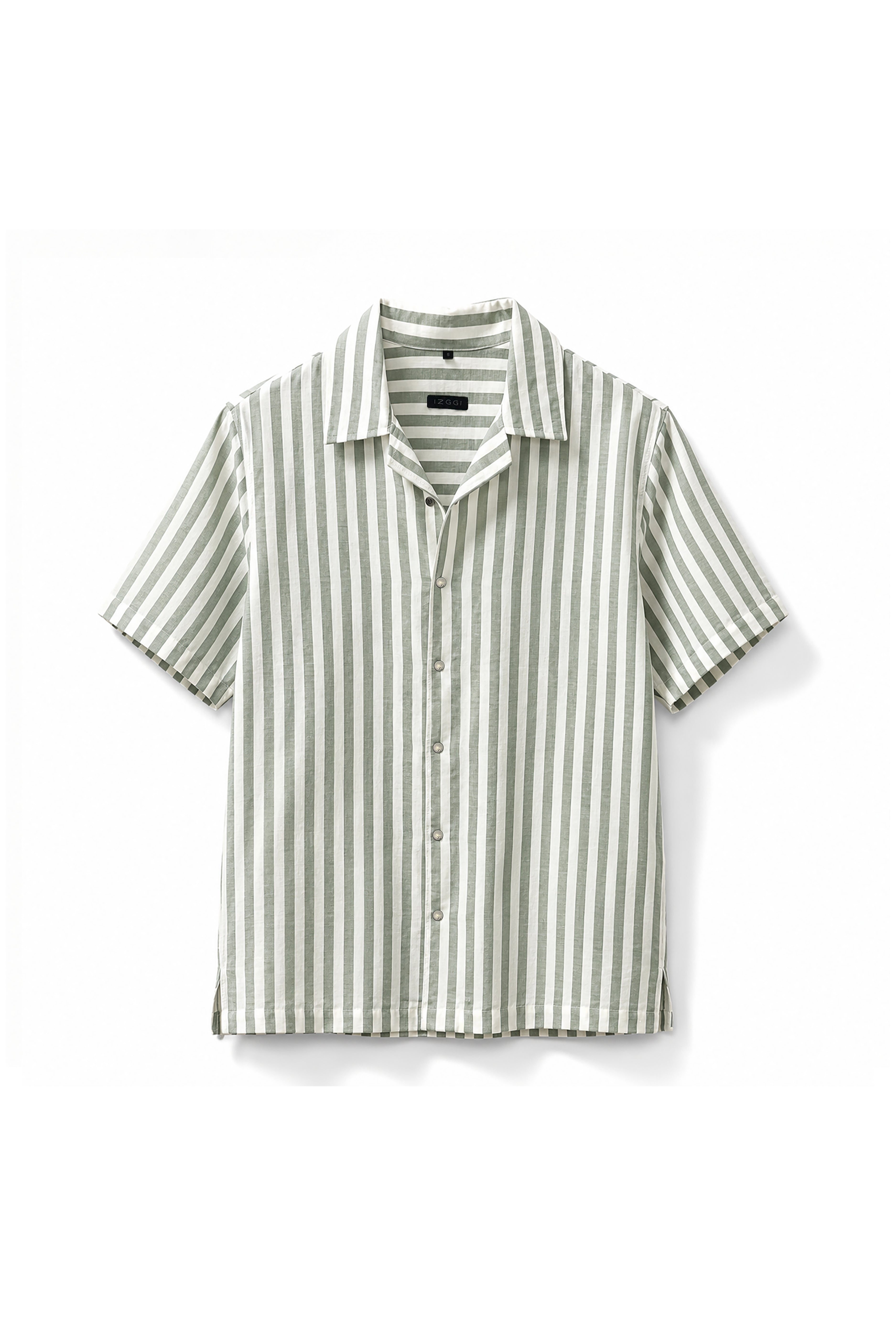 Green Stripe Cotton Stretch Cactus Shirt
