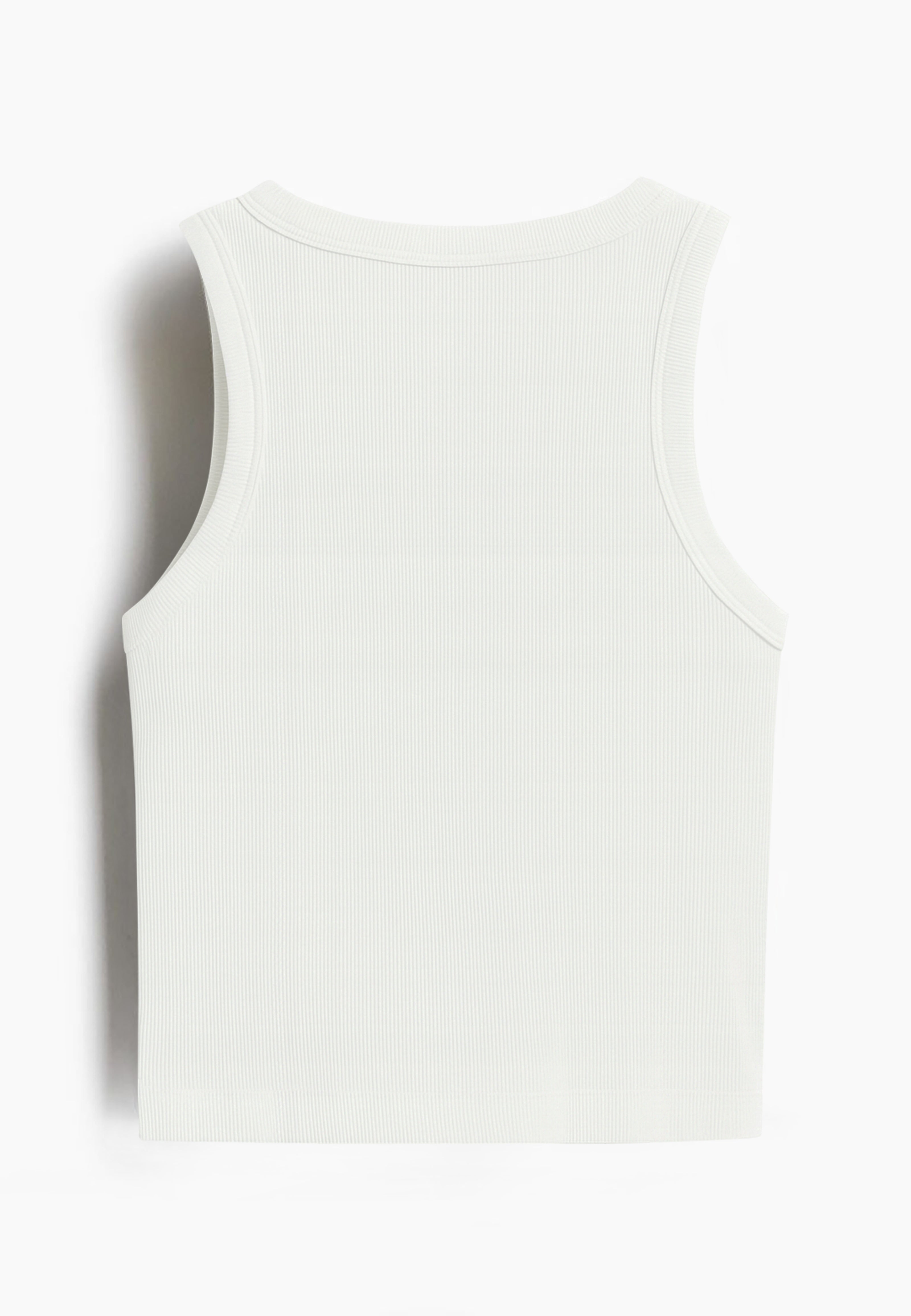 White Ribbed Sleeveless Top
