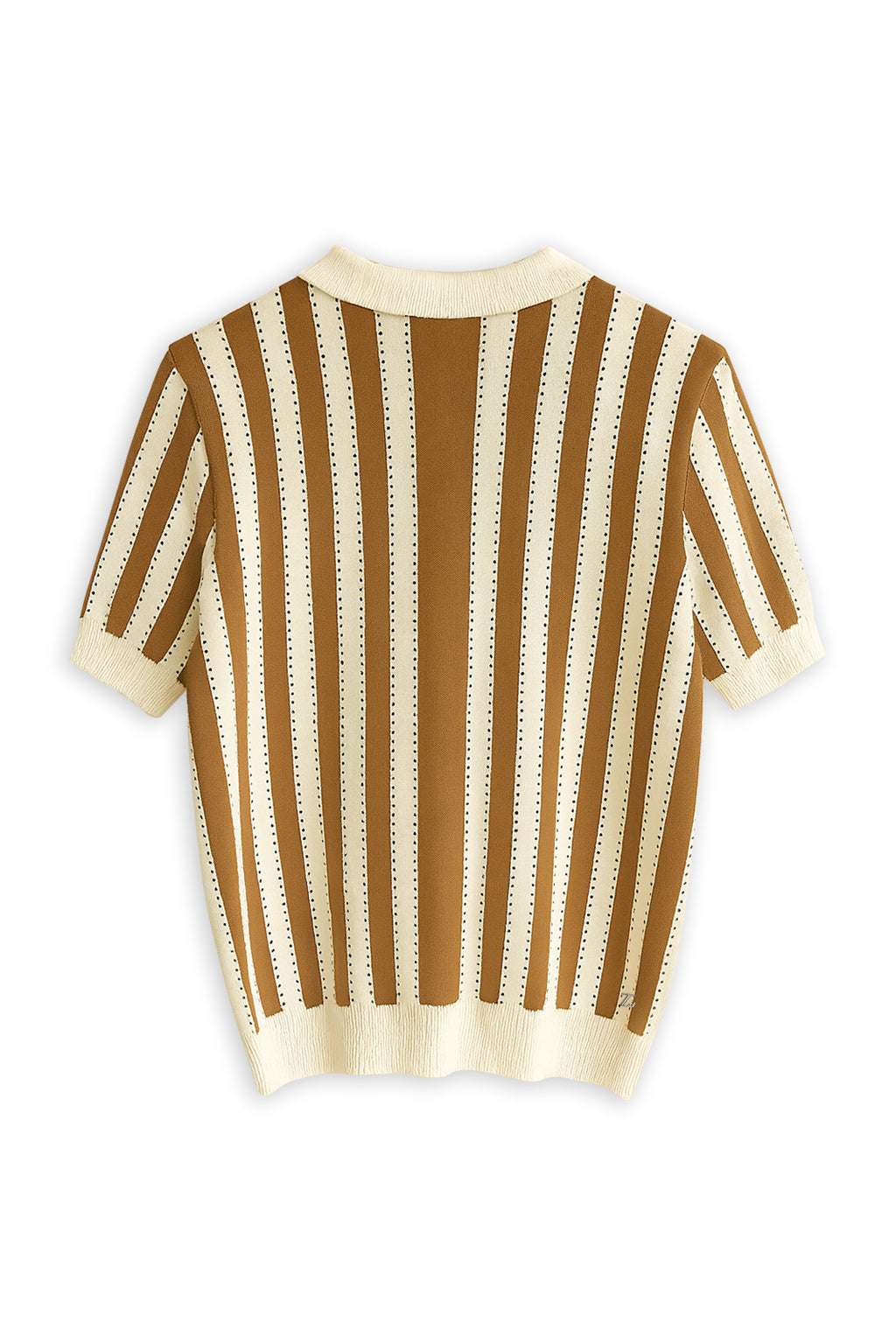 Sandstone Stripe Zip Polo