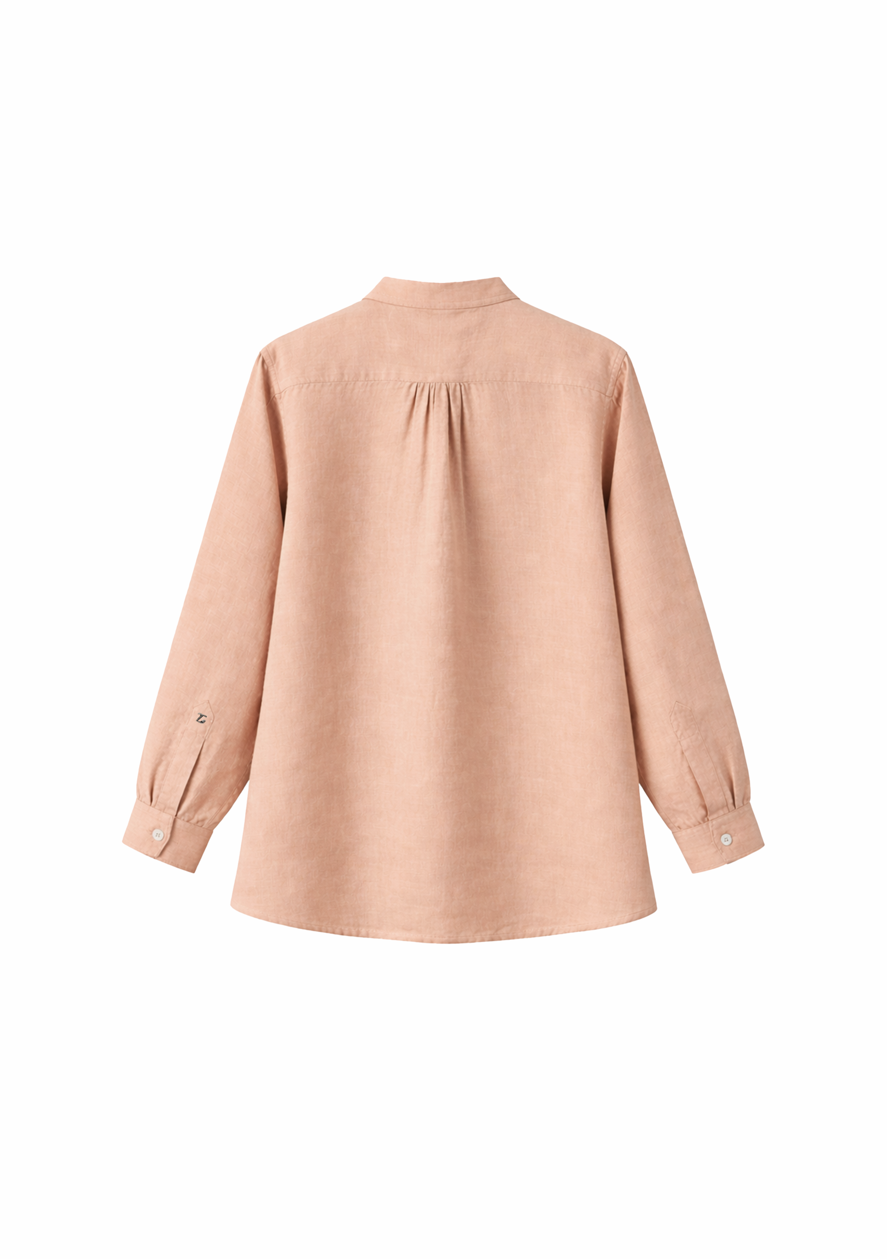Elm Chinese Collar Linen Shirt in Powder Puff