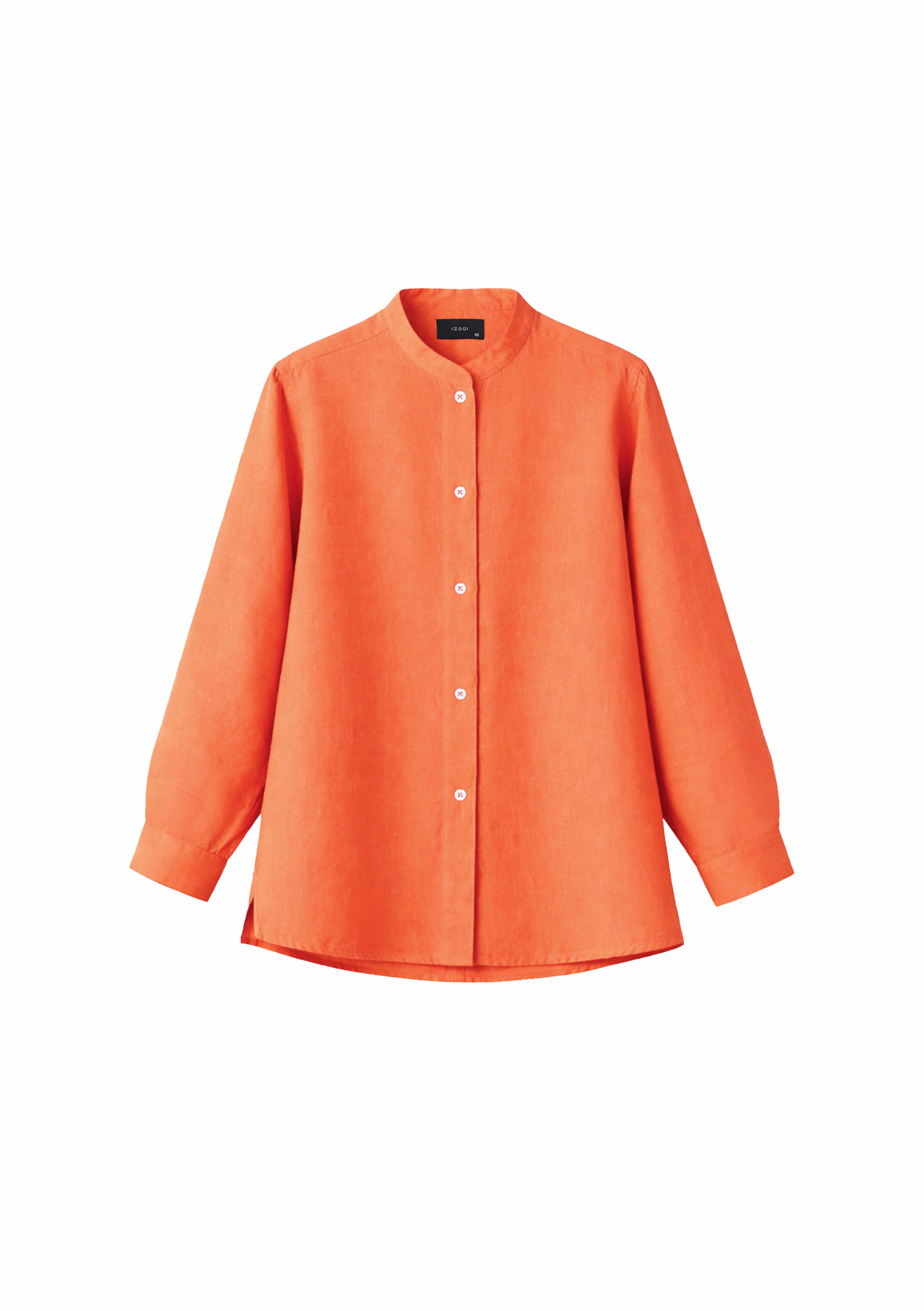 Elm Chinese Collar Linen Shirt in Apricot
