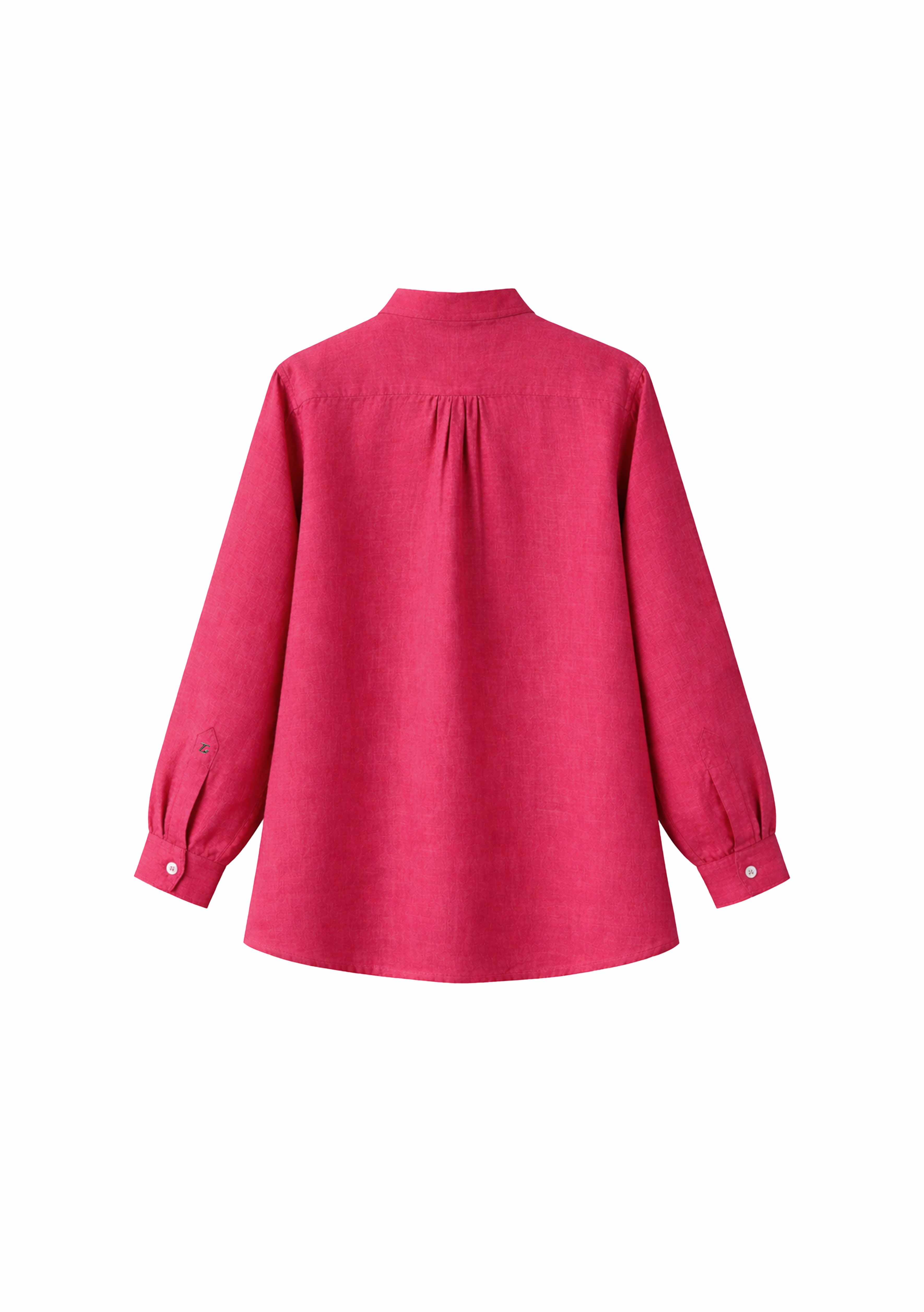 Elm Chinese Collar Linen Shirt in Berry