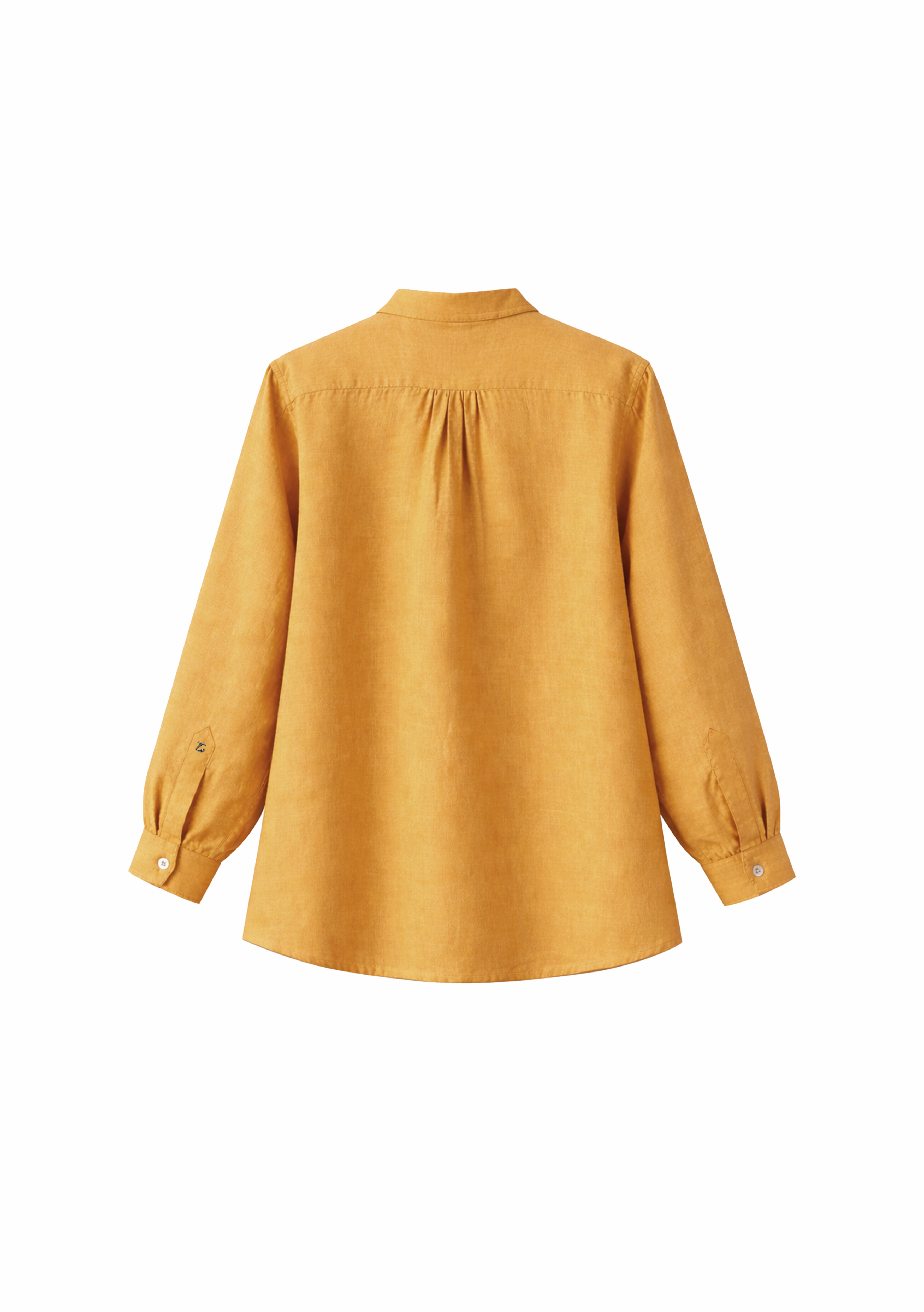 Elm Chinese Collar Linen Shirt in Mango