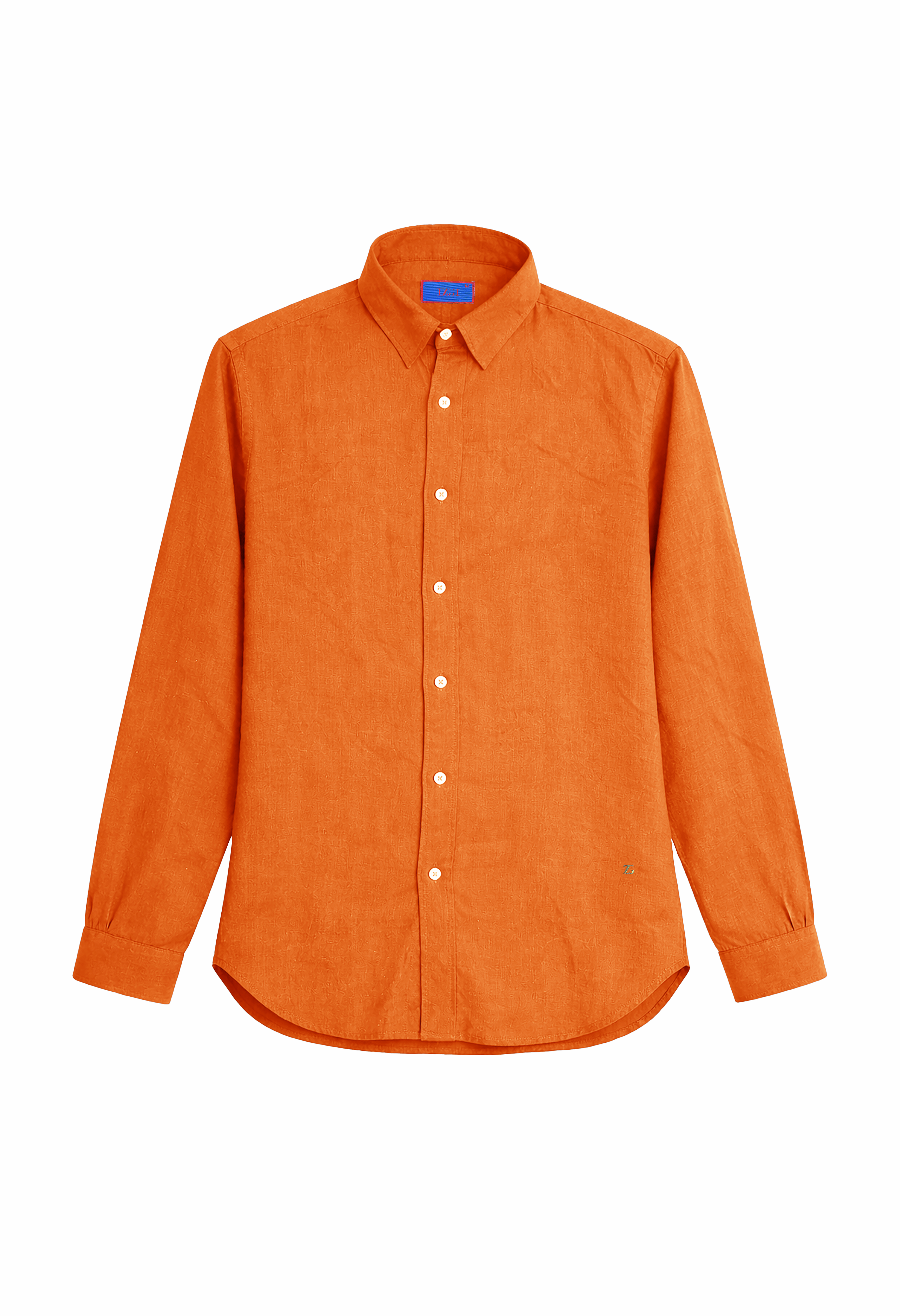 Linen Shirt in Tangerine