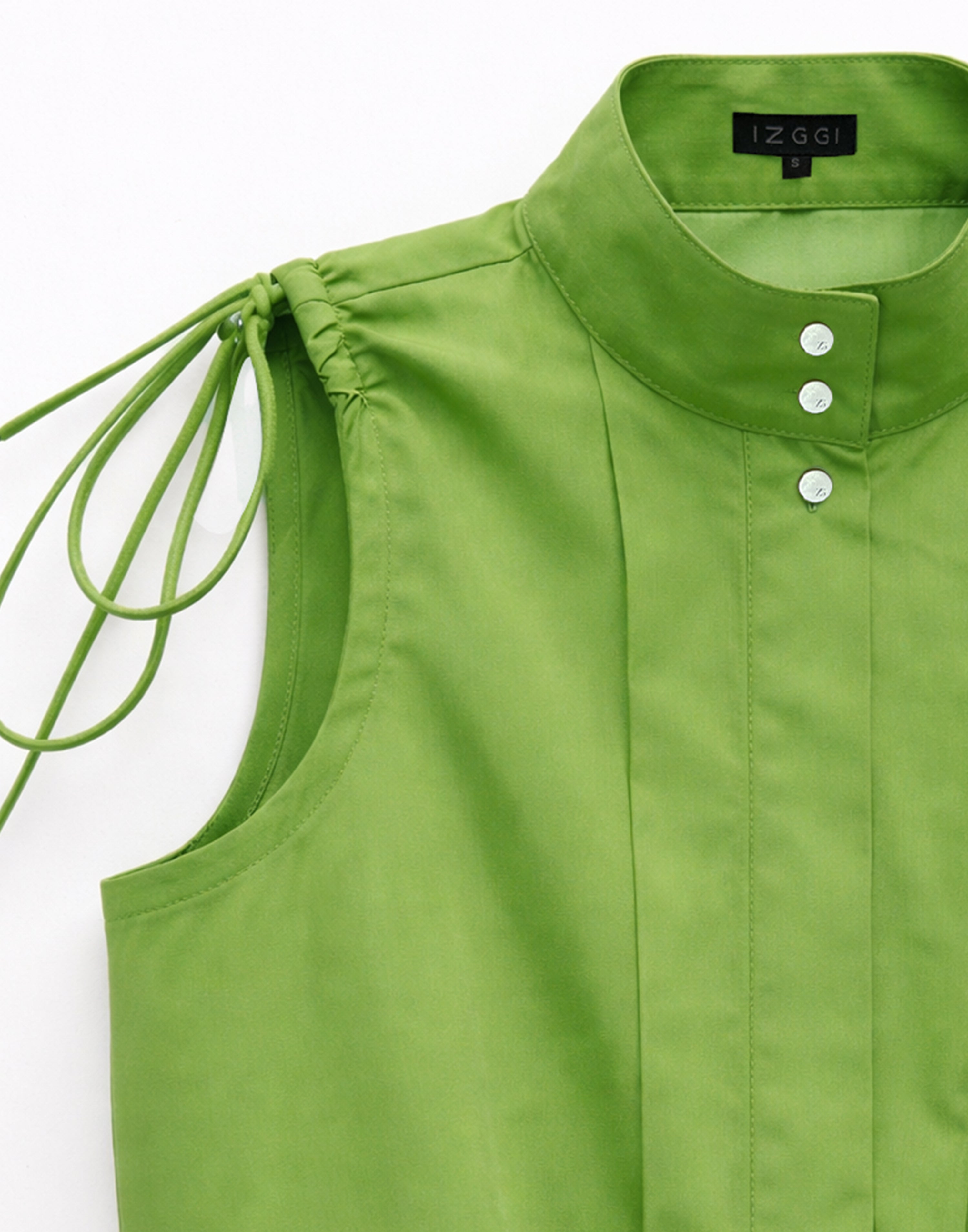 Green Cropped Utility Sleeveless Top
