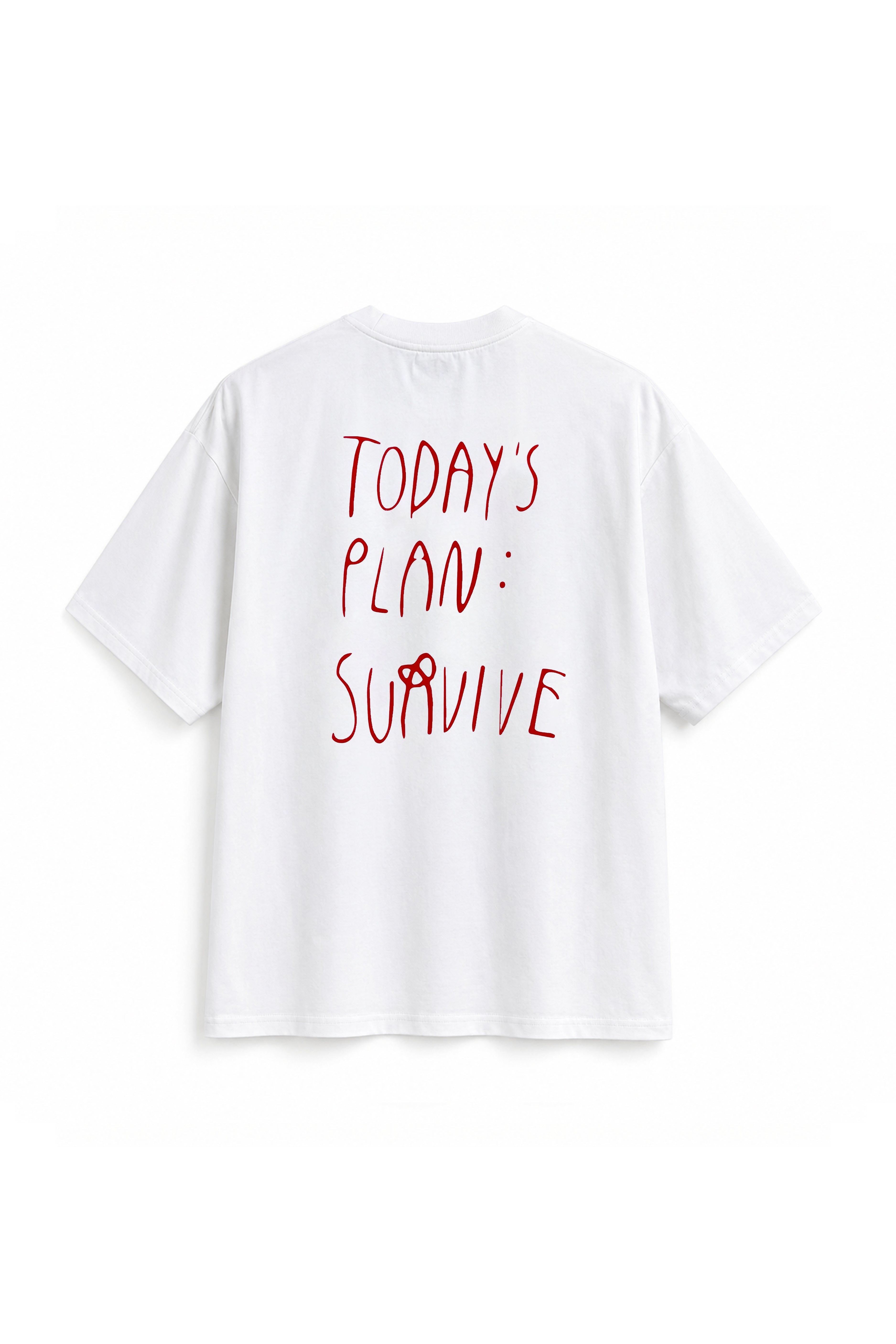 White Cotton Survival Mode Tee