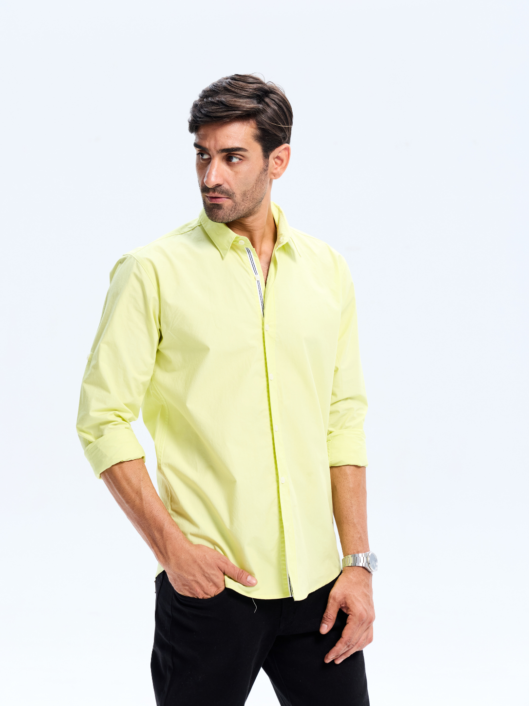 Lime Cotton Poplin Shirt