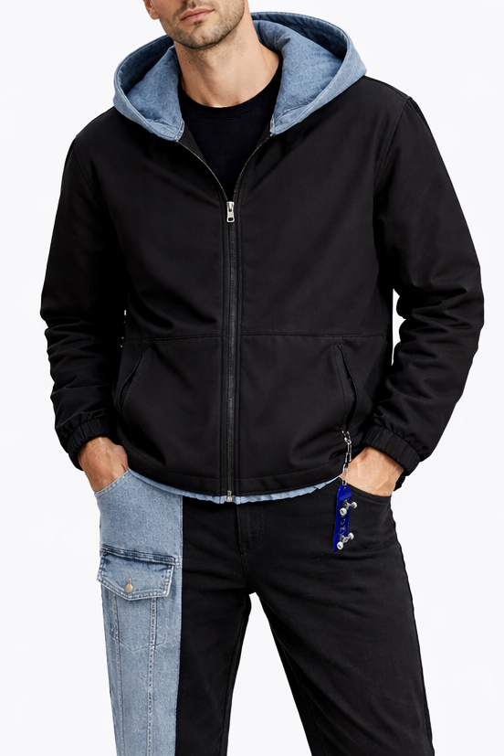 Dual Edge Layered Zip Hoodie
